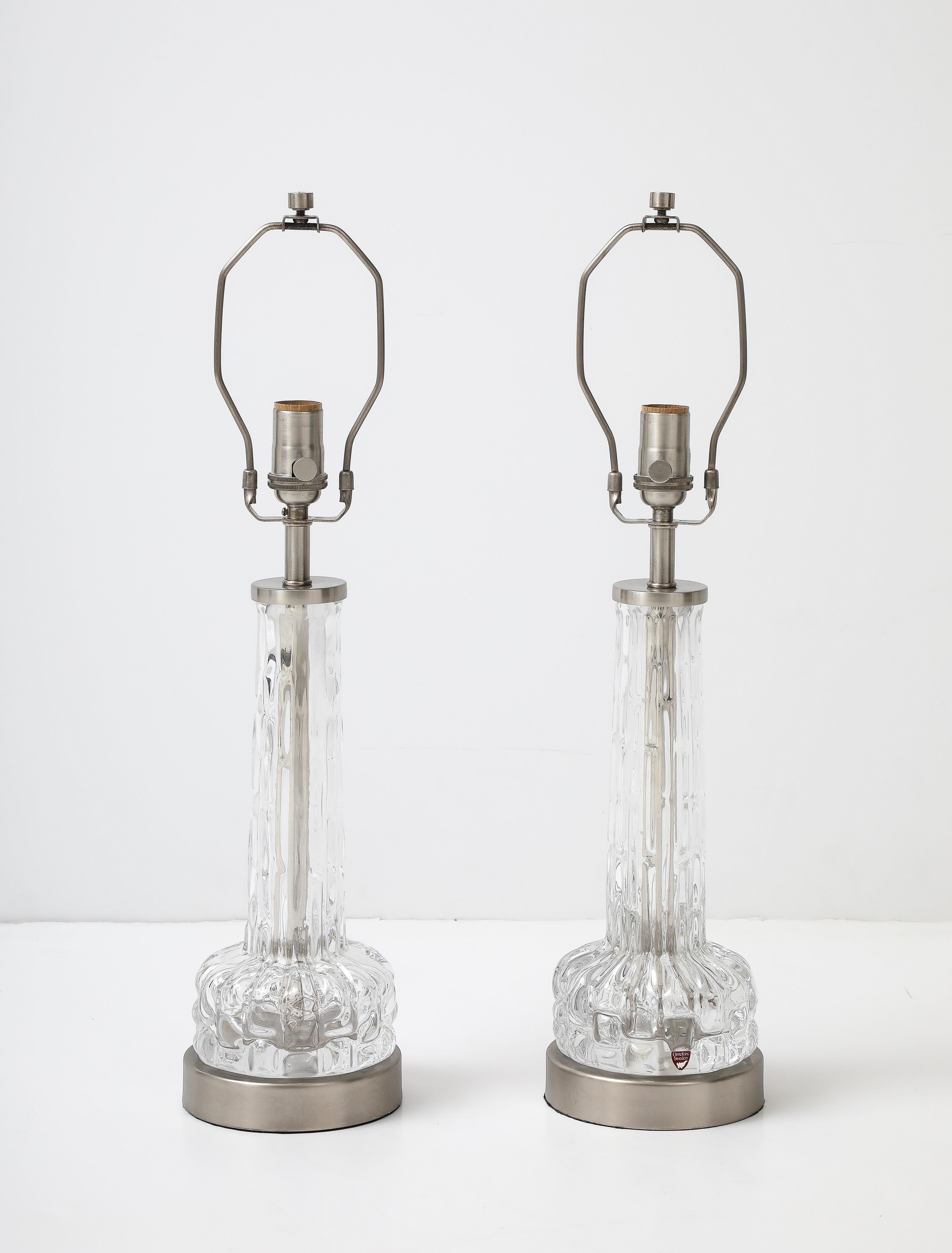 Scandinave moderne Lampes cristal Orrefors en vente
