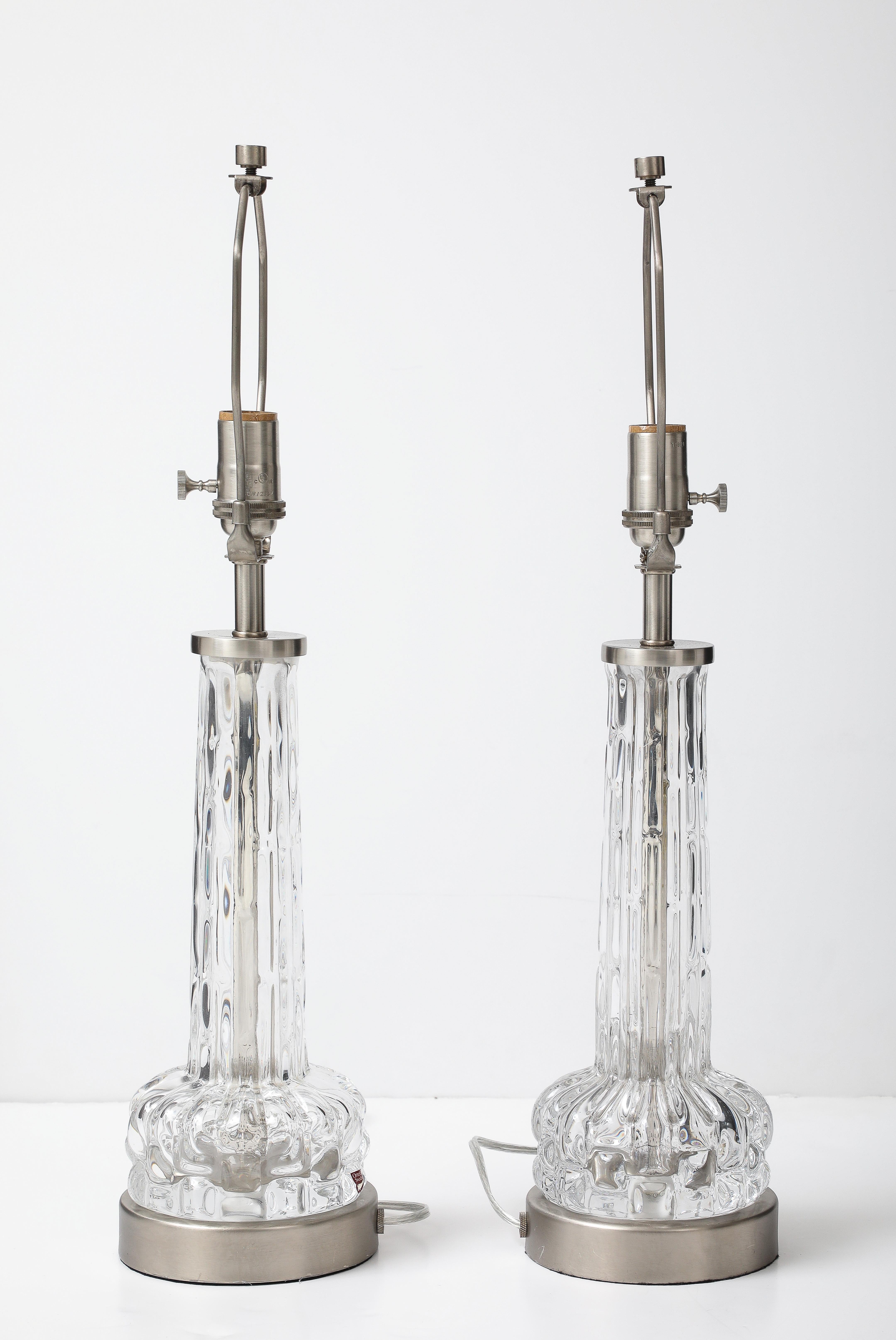 Lampes cristal Orrefors Excellent état - En vente à New York, NY