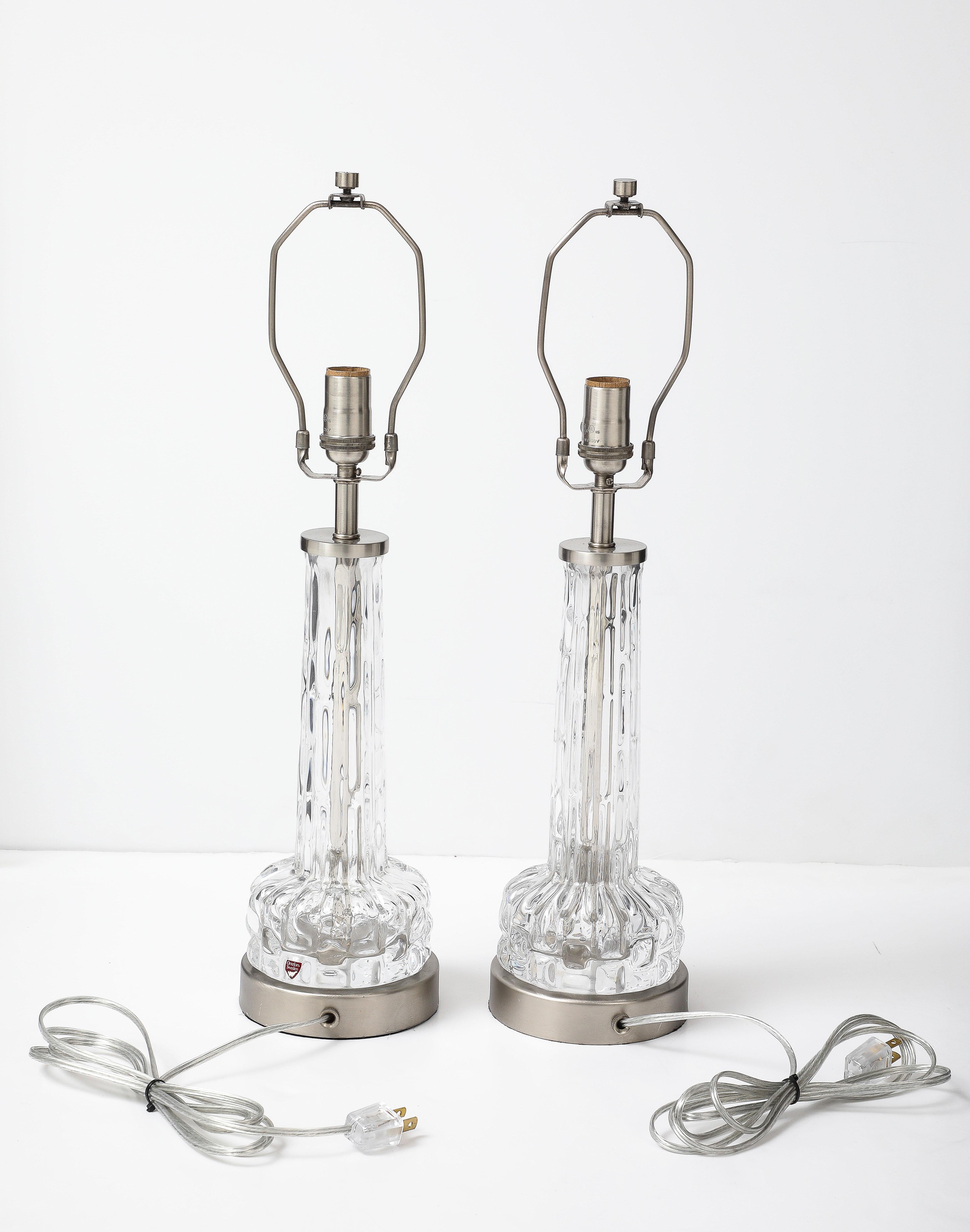 20ième siècle Lampes cristal Orrefors en vente