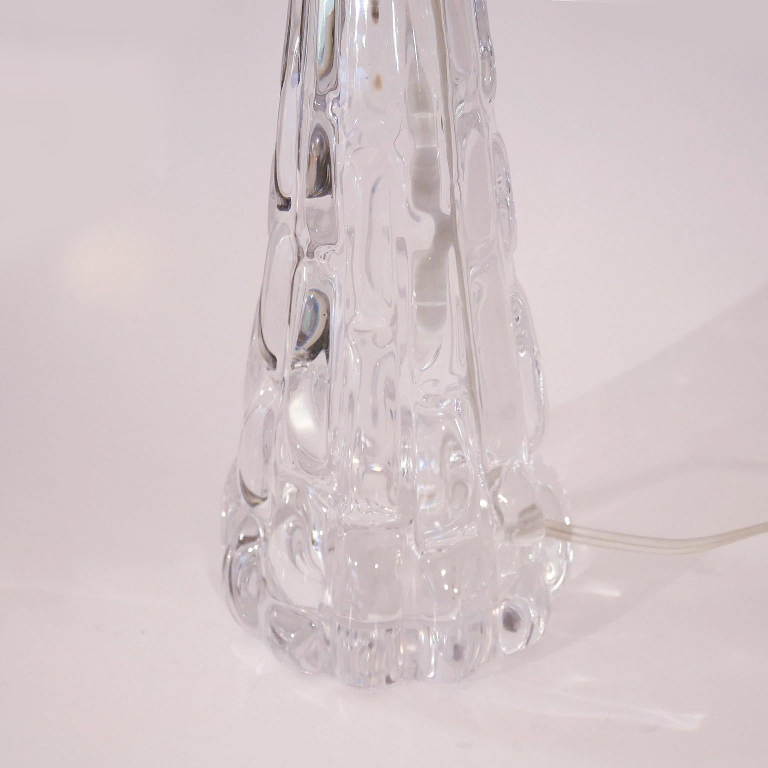 Scandinavian Modern Orrefors Crystal  Table Lamp by Carl Fagerlund For Sale