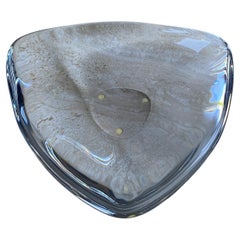 Orrefors Crystal Triangle Platter / Charger, Sweden, 20th Century