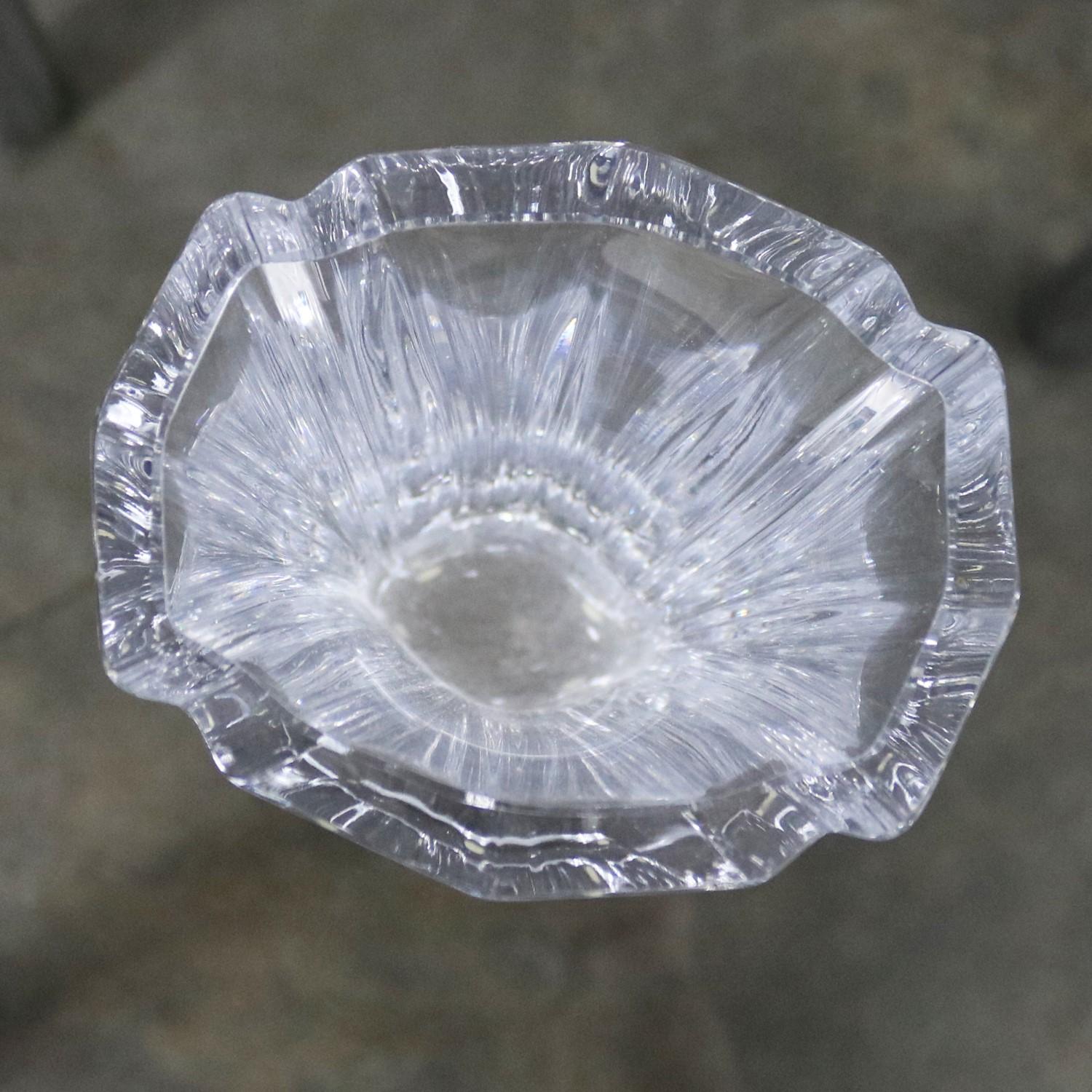 orrefors crystal vase signed