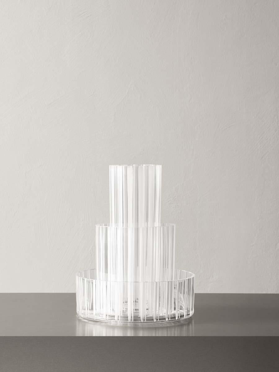 Orrefors Cut In Number Stripes Vase Medium (Tschechisch) im Angebot
