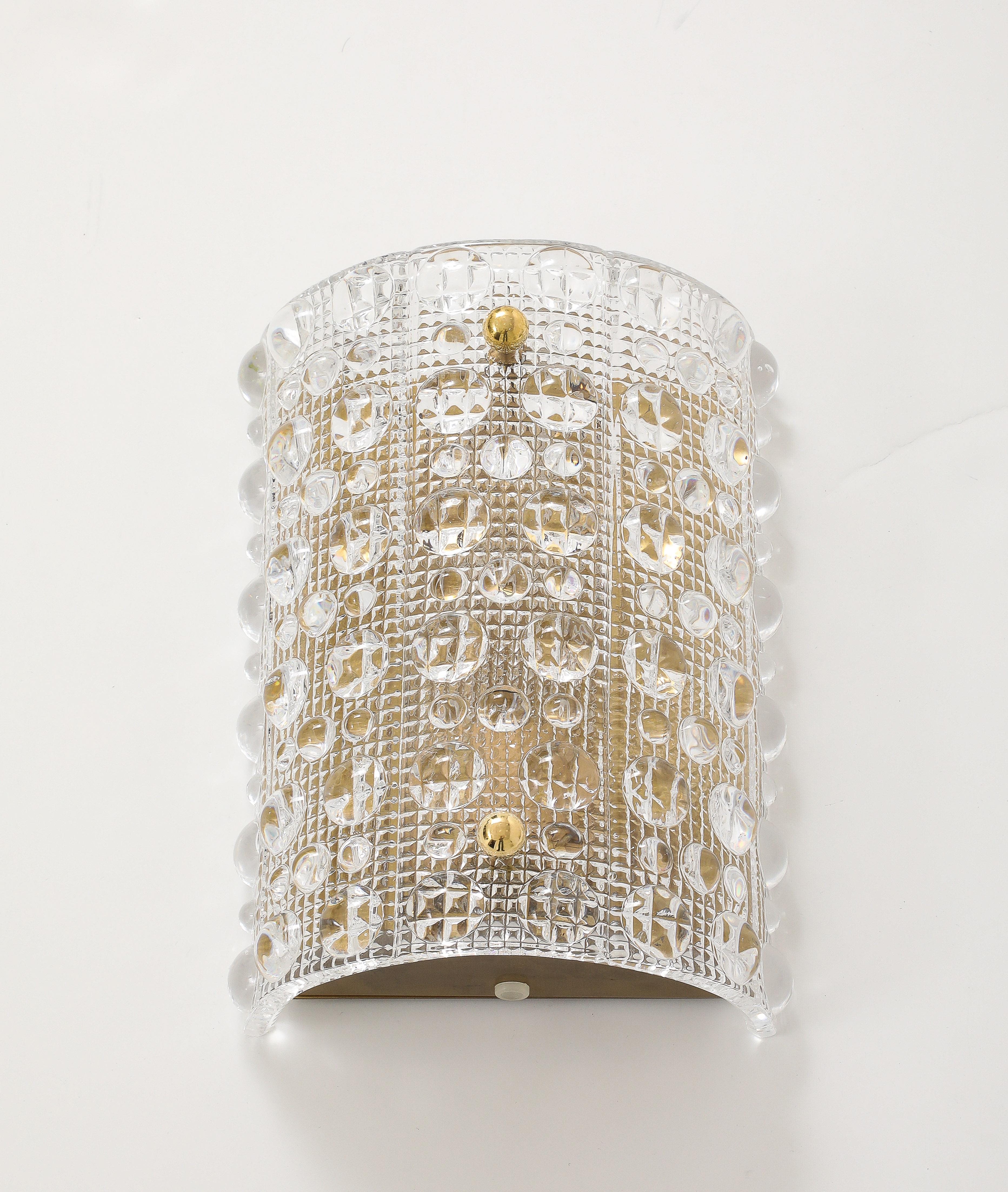 Scandinave moderne Orrefors Cystal Dot Sconces en vente