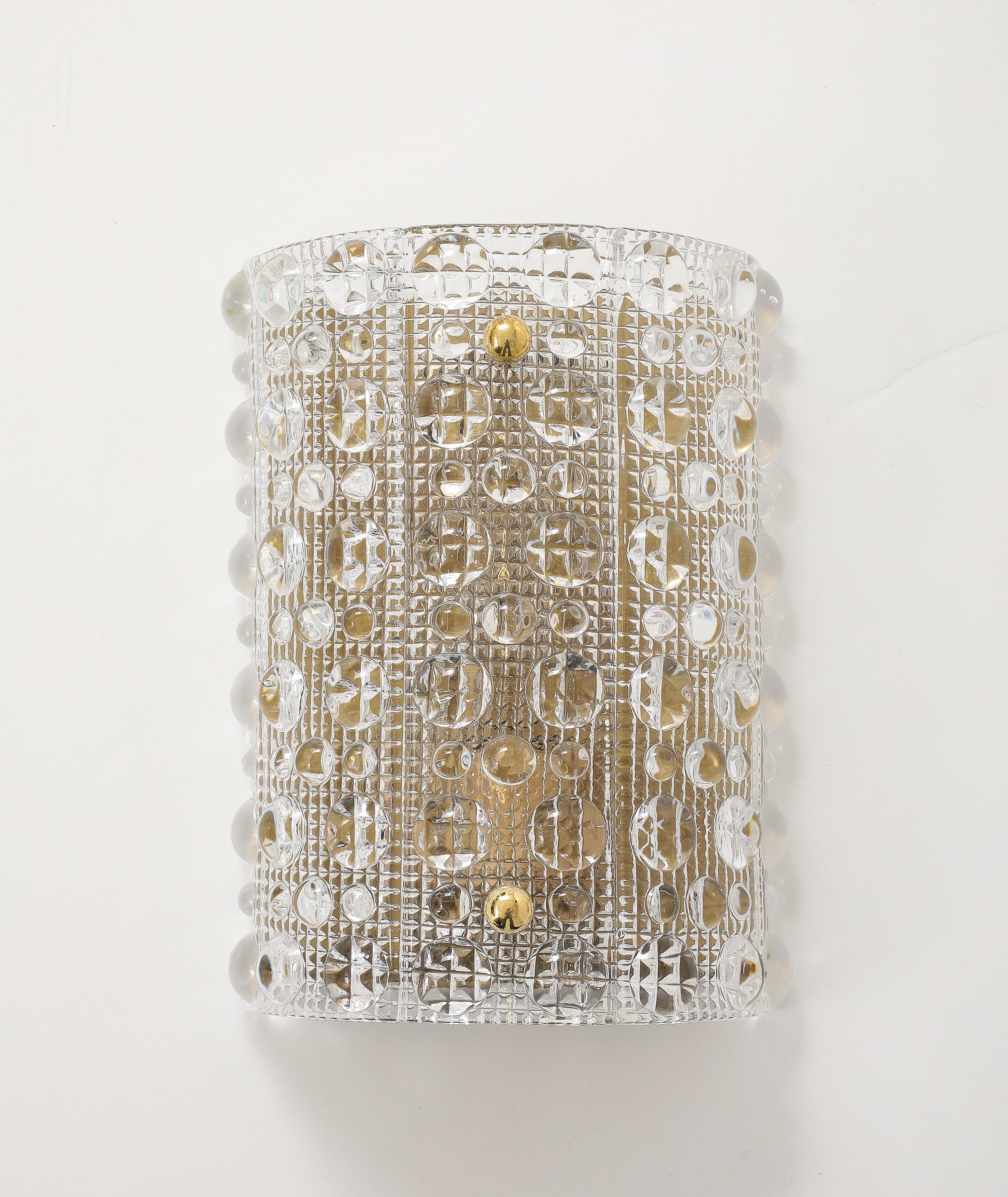 Suédois Orrefors Cystal Dot Sconces en vente