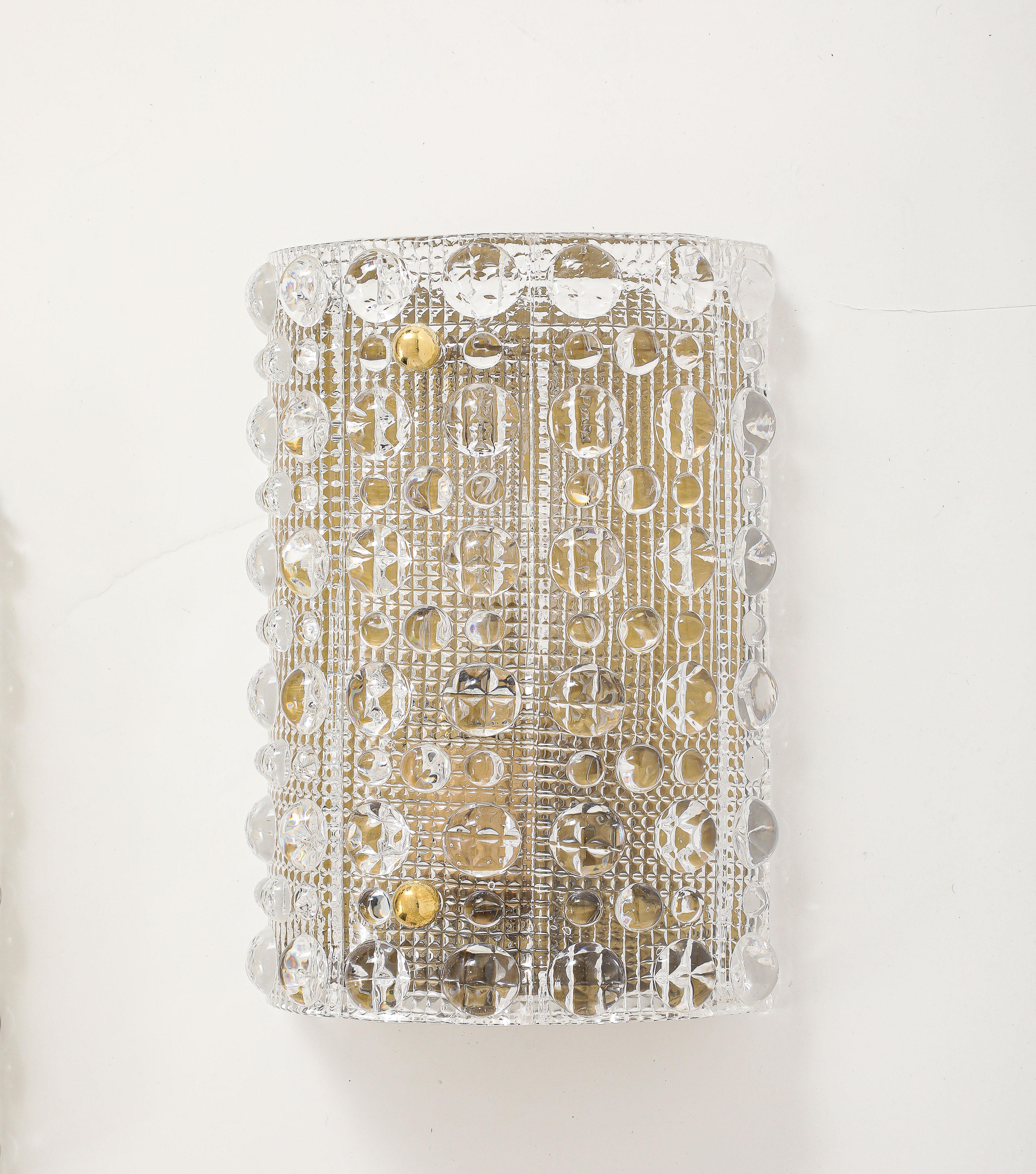 20ième siècle Orrefors Cystal Dot Sconces en vente