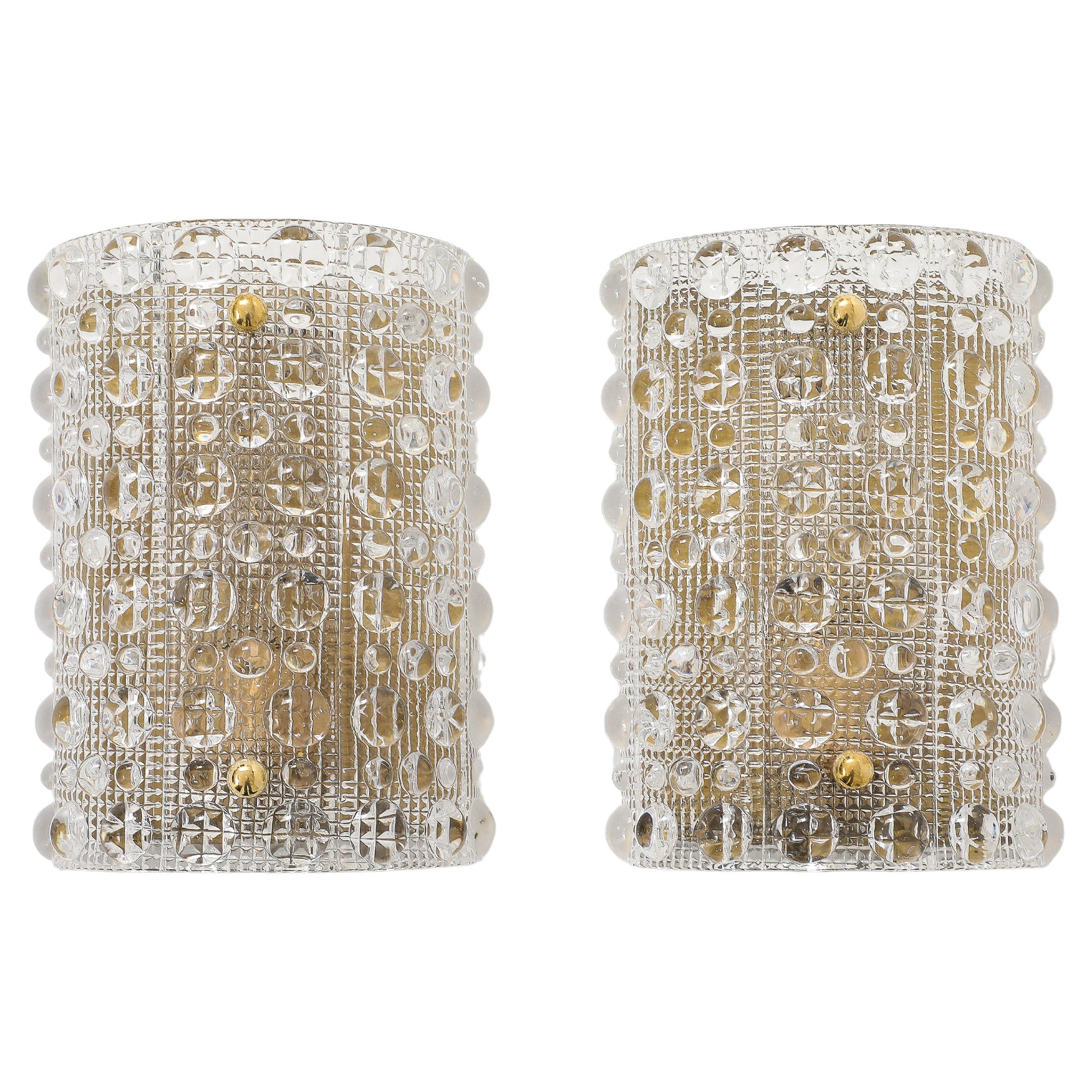 Orrefors Cystal Dot Sconces en vente