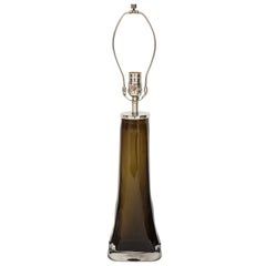 Orrefors Dark Olive Crystal Lamp