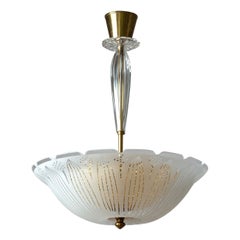 Orrefors Dual Glass Chandelier, circa 1950