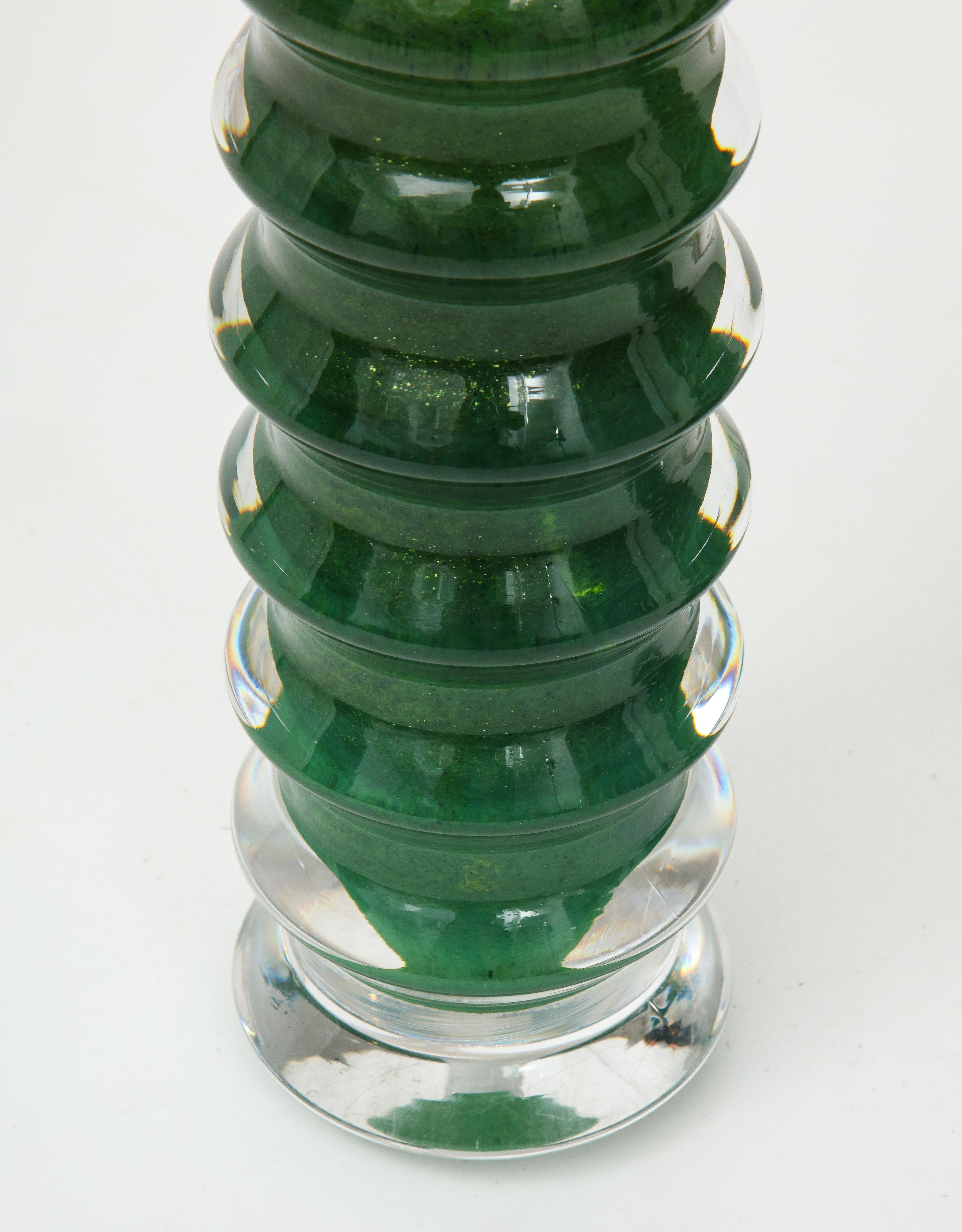 Orrefors Emerald Green Crystal Lamps 2