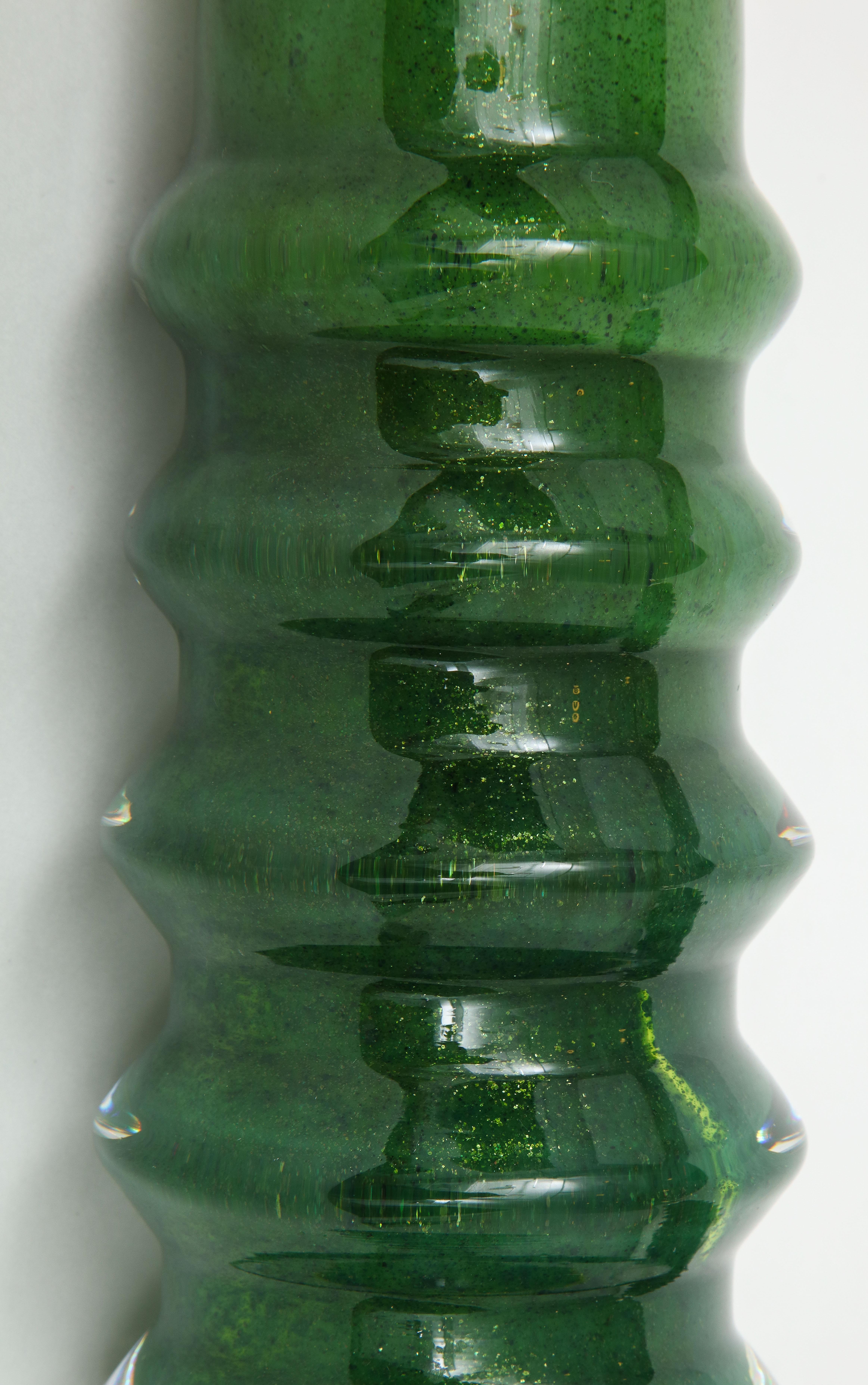 Orrefors Emerald Green Crystal Lamps 1
