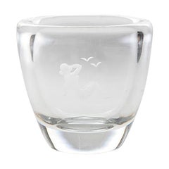 Jarrón de cristal grabado Orrefors