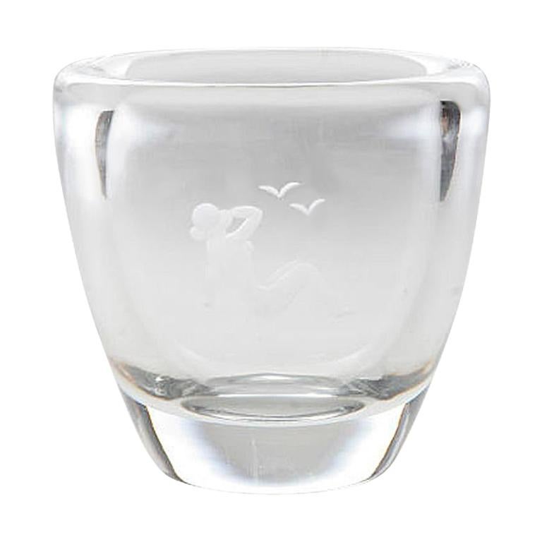 Orrefors Etched Glass Vase For Sale At 1stdibs