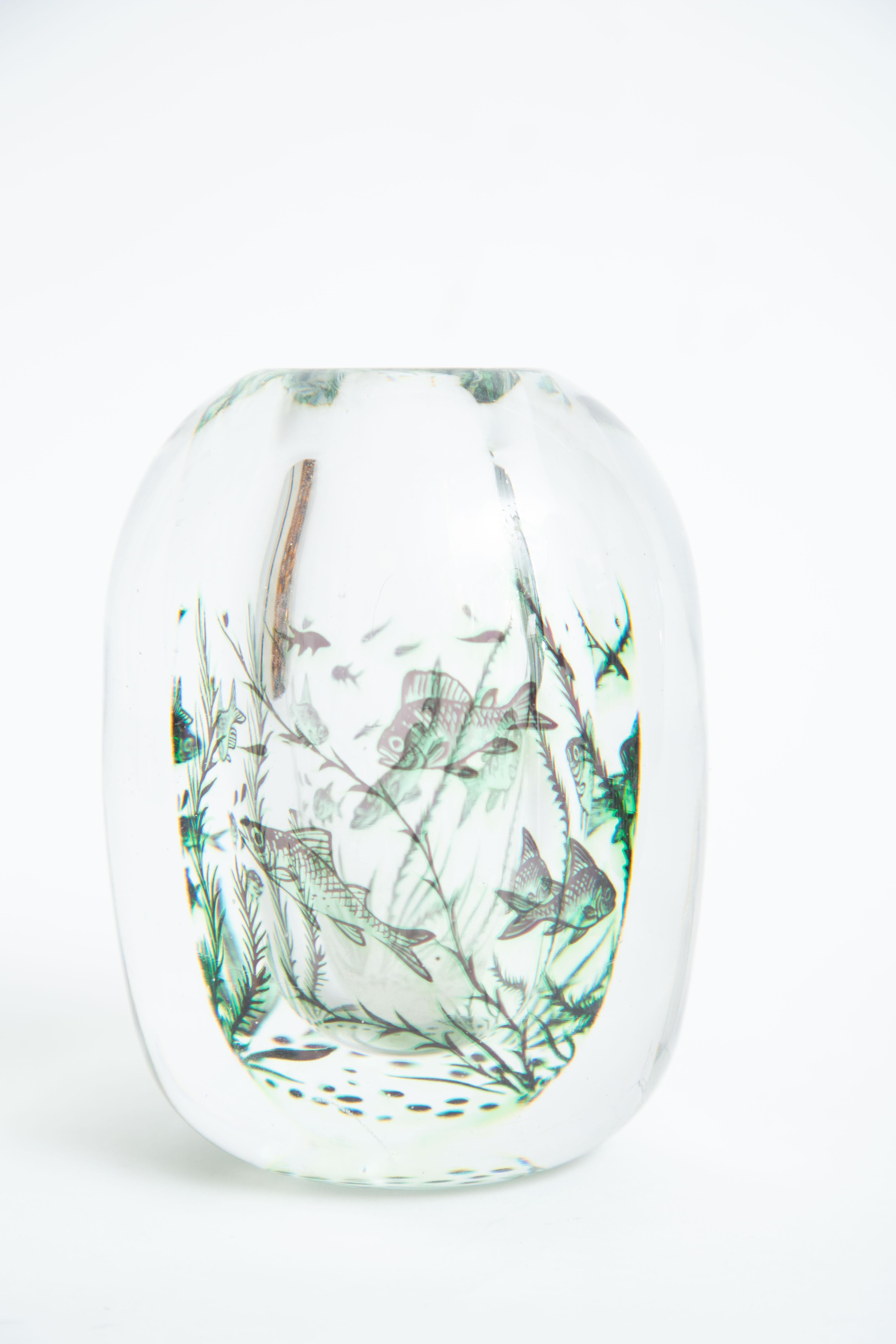 Orrefors Fish Graal Vases For Sale 5