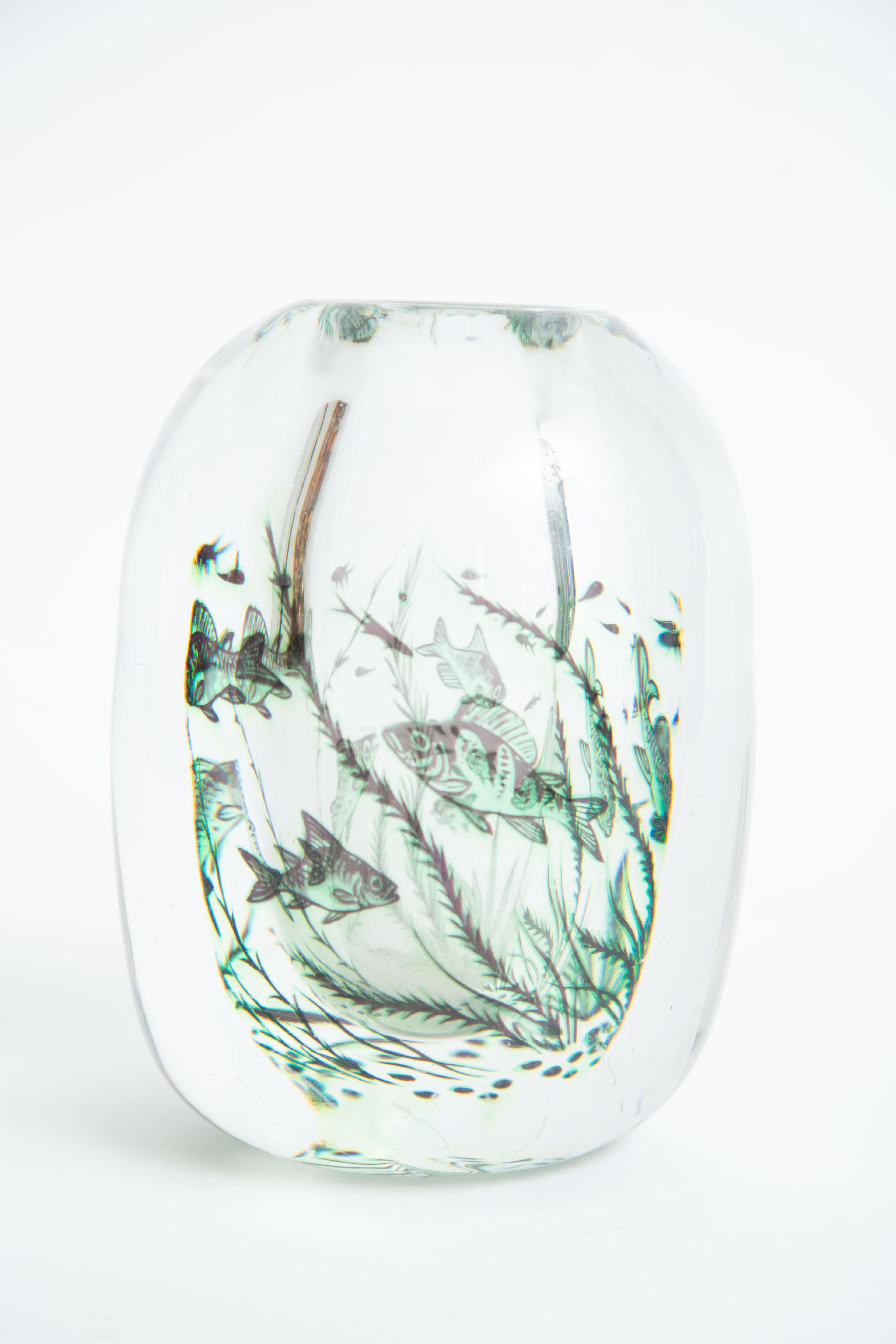 Orrefors Fish Graal Vases For Sale 3