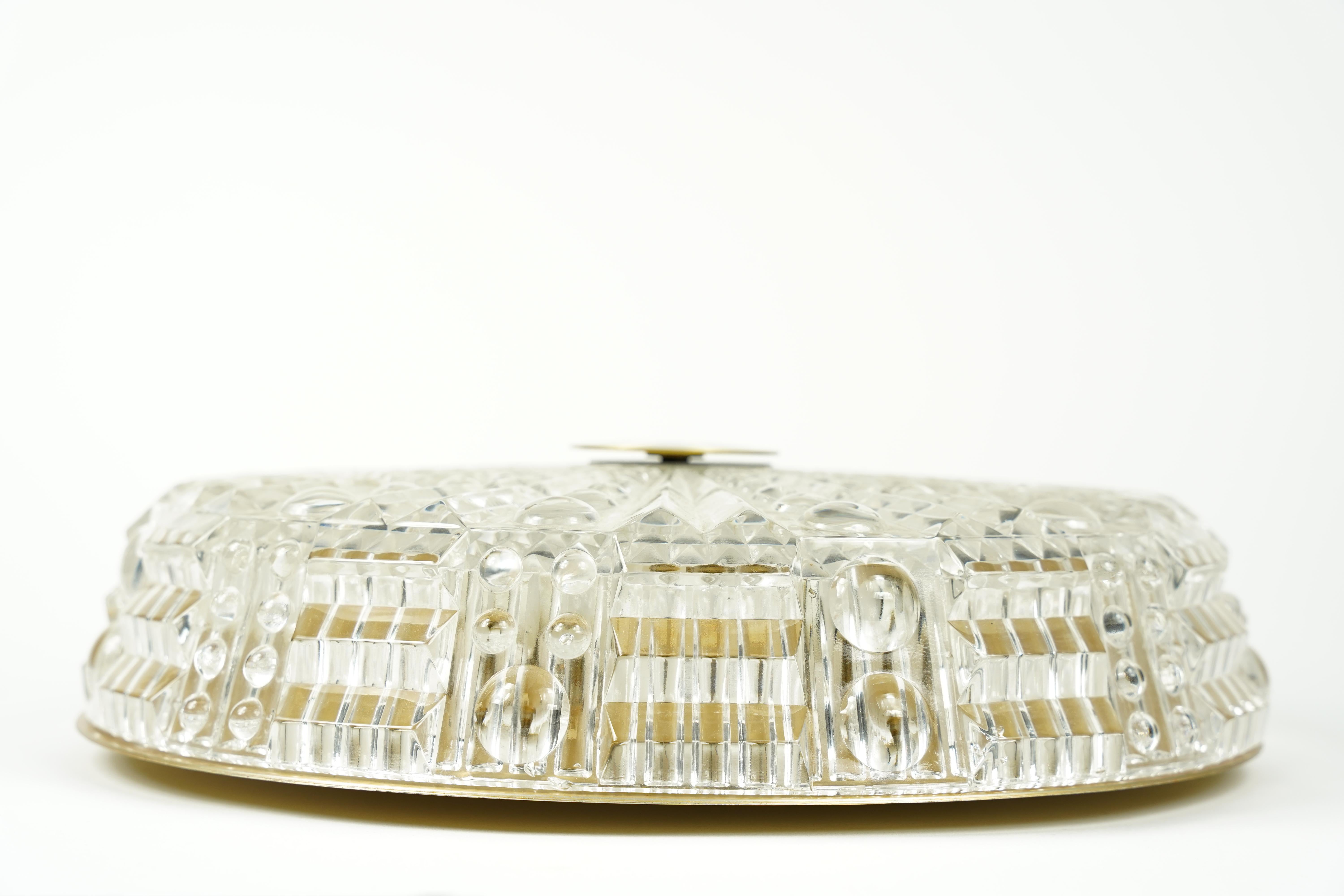 Suédois Monture en cristal et laiton Orrefors, 1960, Suède en vente
