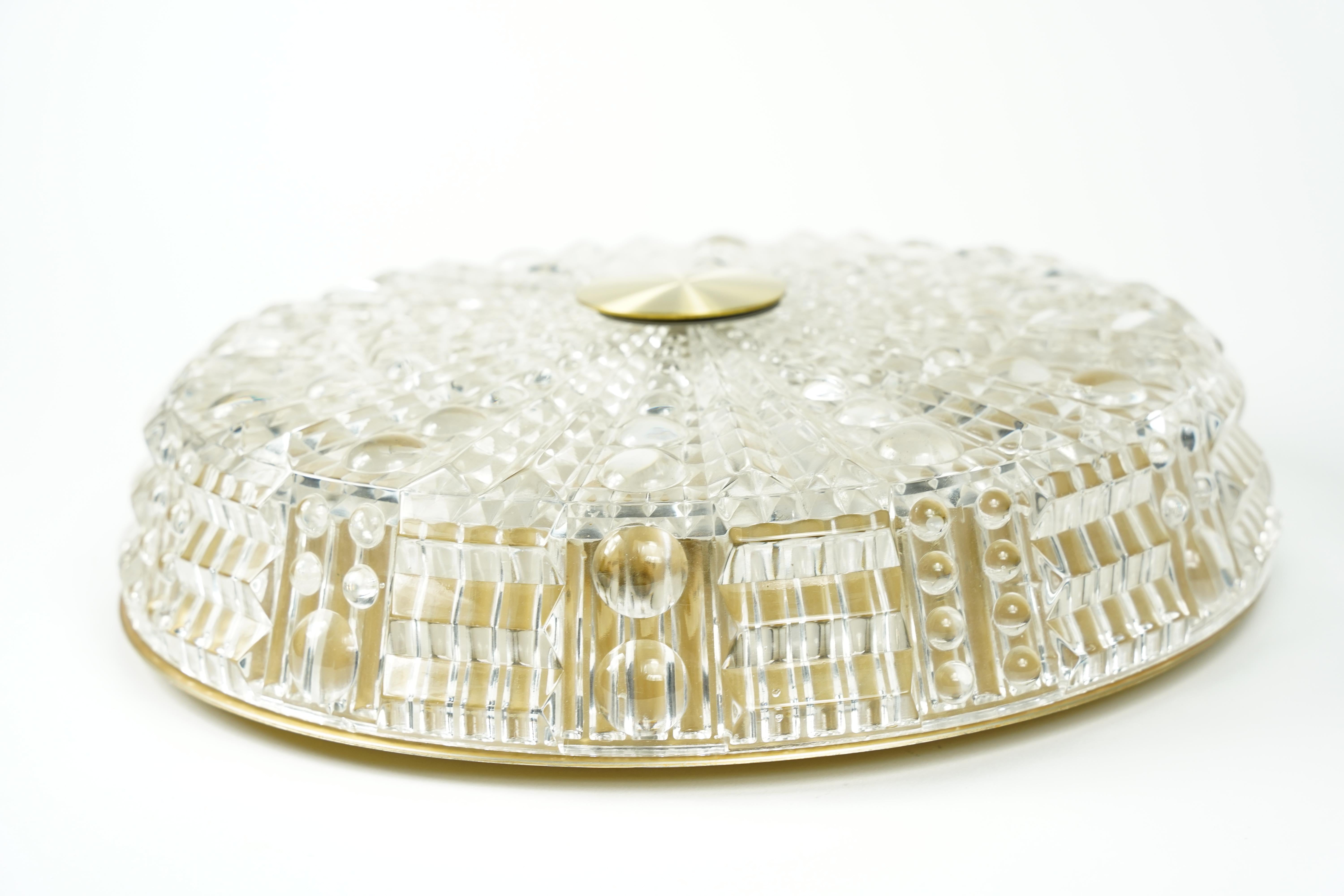 Cristal Monture en cristal et laiton Orrefors, 1960, Suède en vente