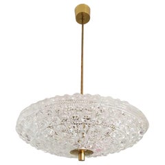 Pair of Orrefors Flying Saucer Shaped Chandelier