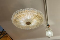 Lampada da soffitto in vetro pressato in stile Mid-Century Modern di Carl Fagerlund