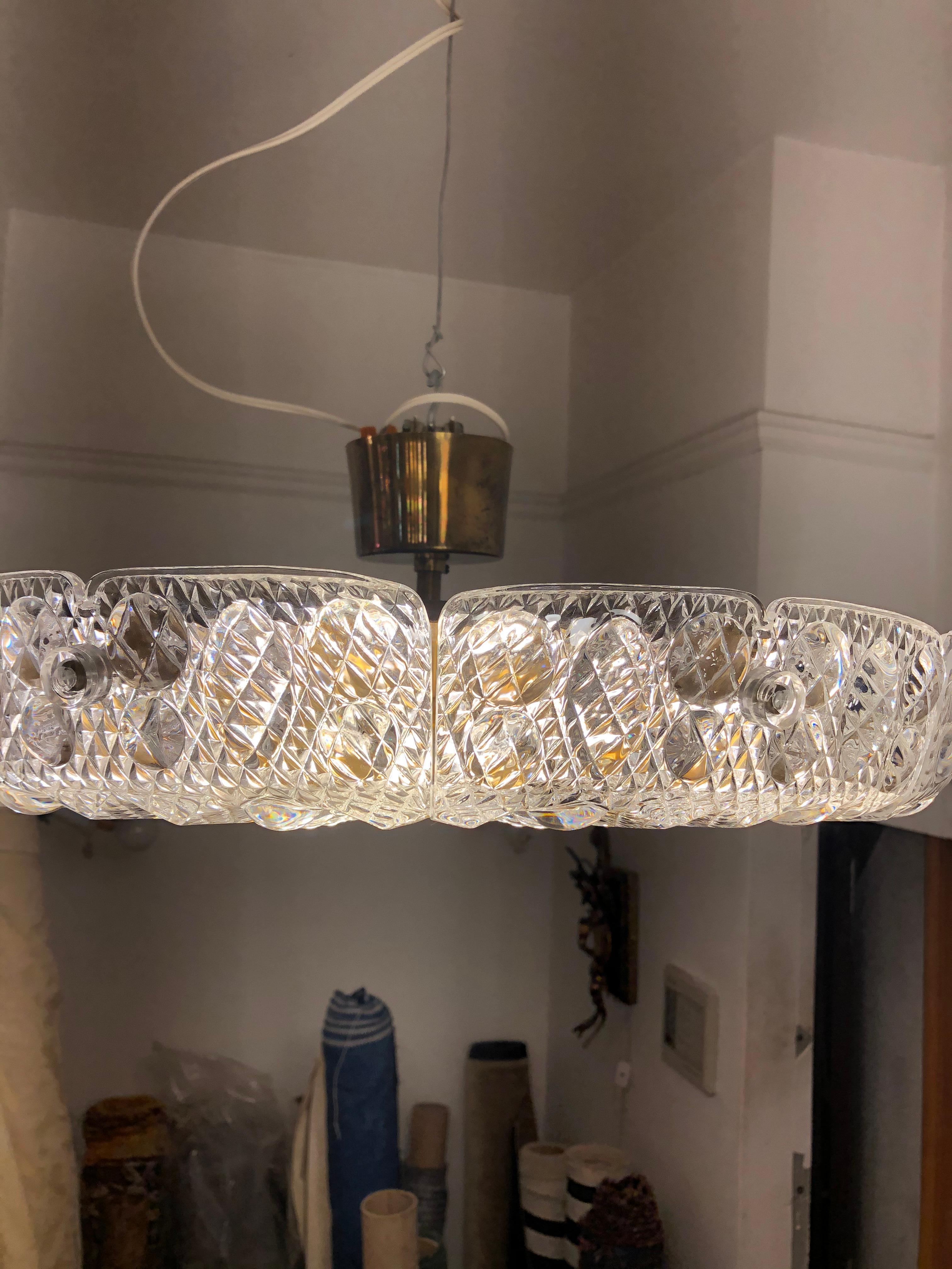 20th Century Orrefors Glass Ceiling Fixture, Sweden, 1950 For Sale