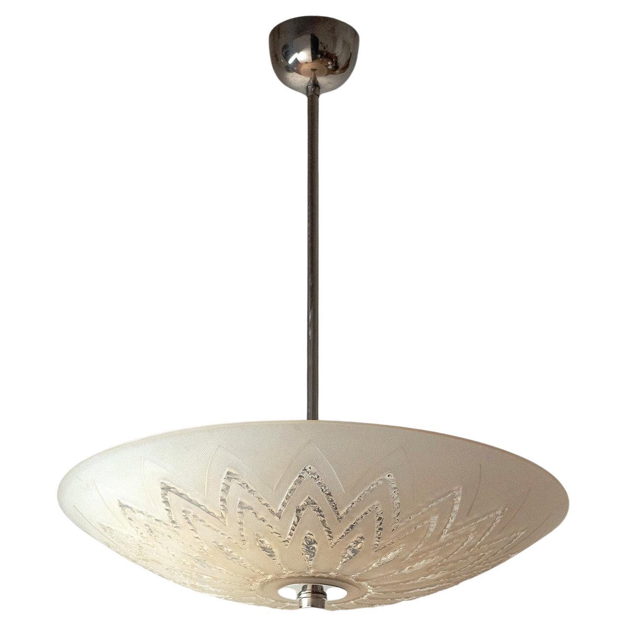 Lampadario in vetro di Orrefors, anni '40