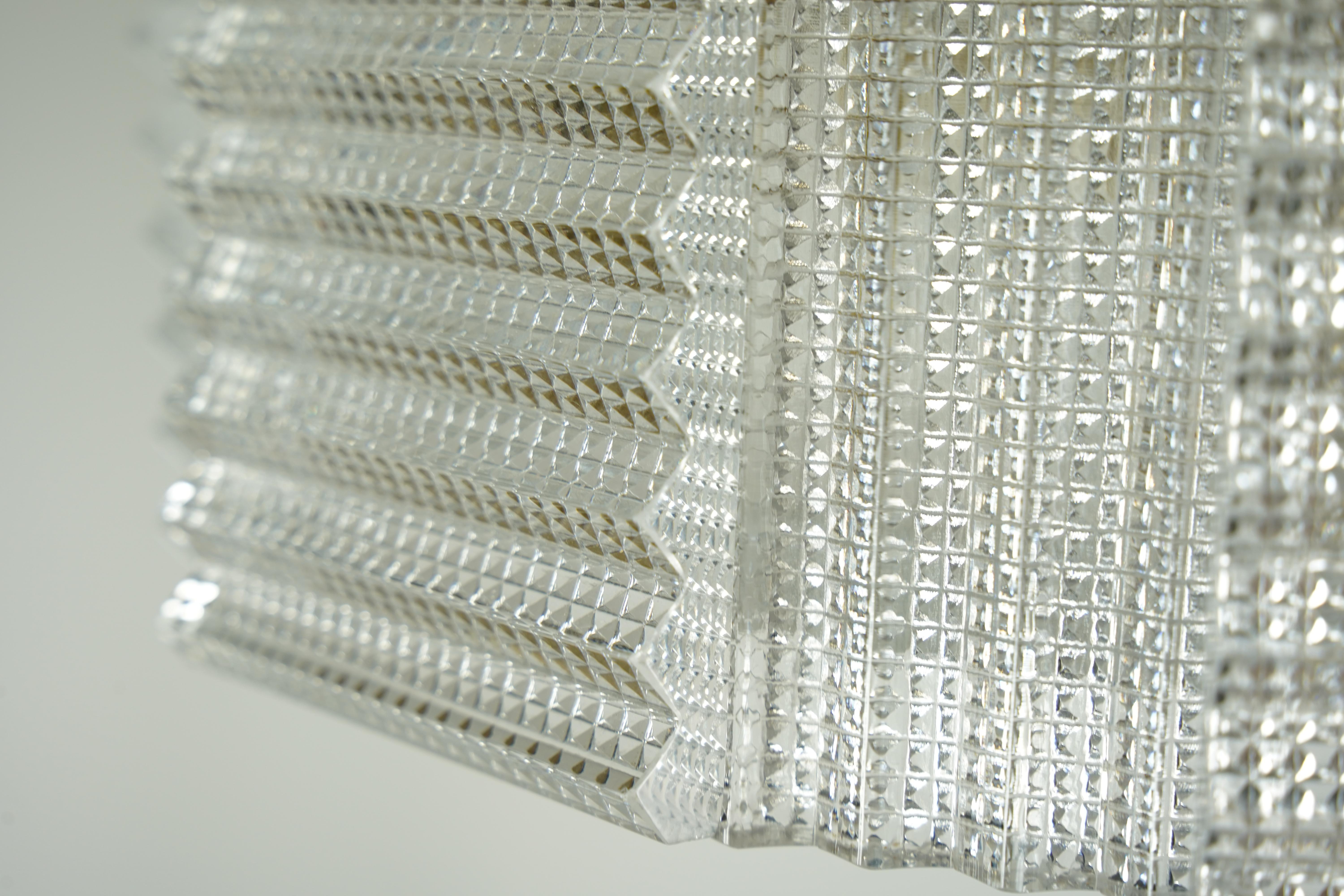 Suspension en verre Orrefors de Carl Fagerlund et laiton, Suède, 1960 en vente 2