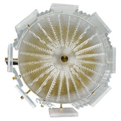 Colgante de cristal Orrefors de Carl Fagerlund cristal y latón, Suecia, 1960