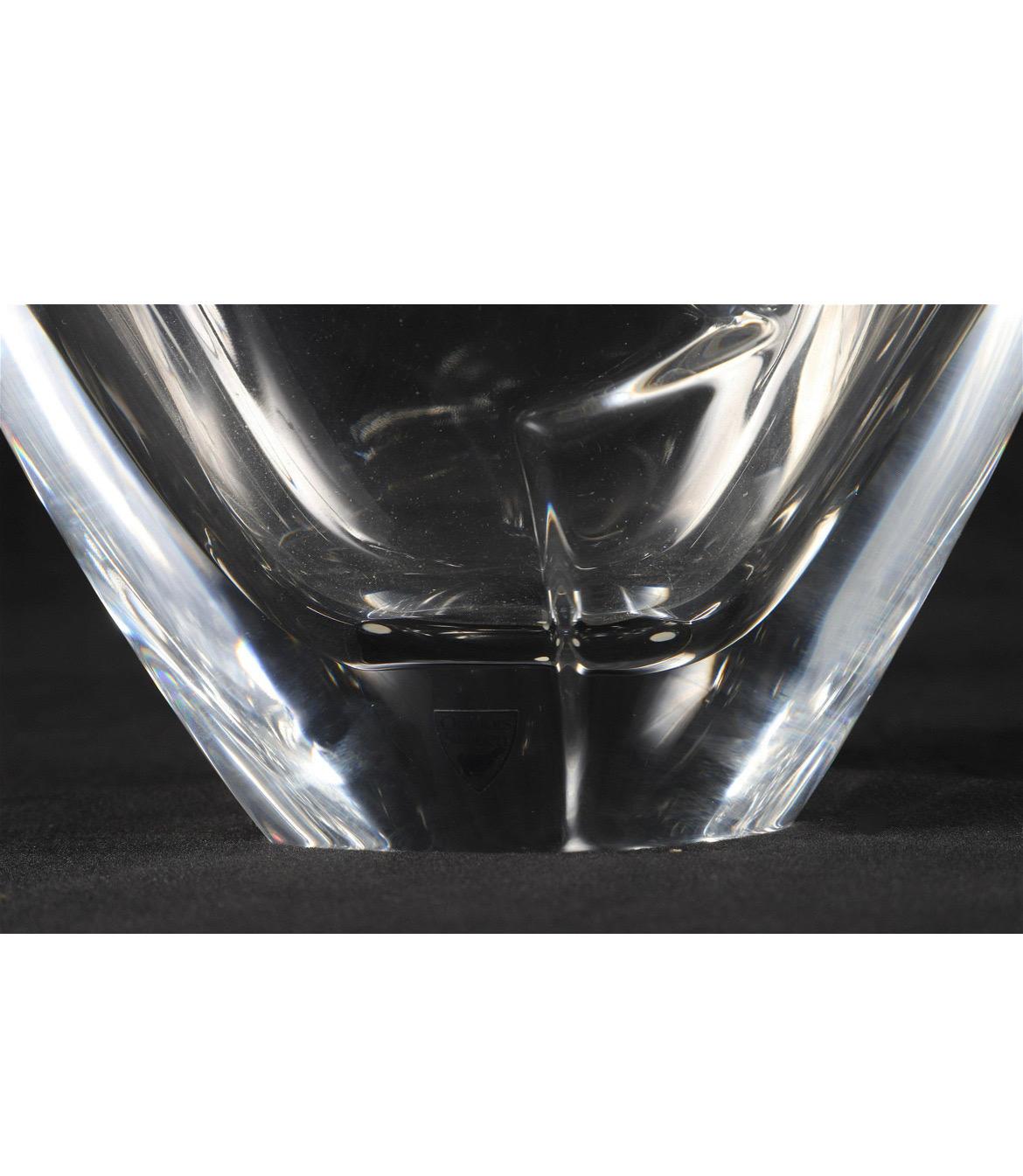 Swedish Orrefors Glass Sculptural Ramses Face Vase Martti Rytkonen Sweden For Sale