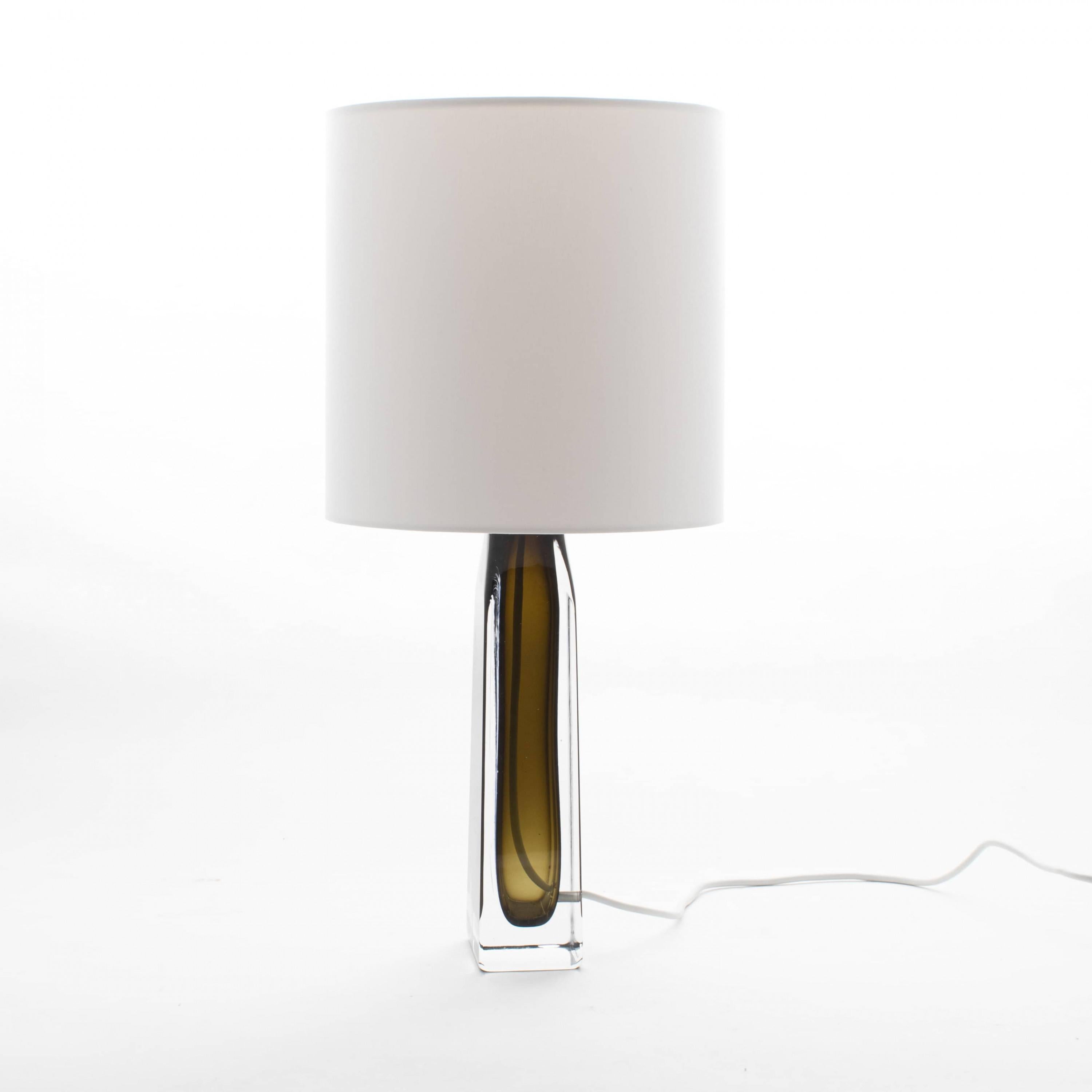 Scandinavian Modern Orrefors Glass Table Lamp. c 1960