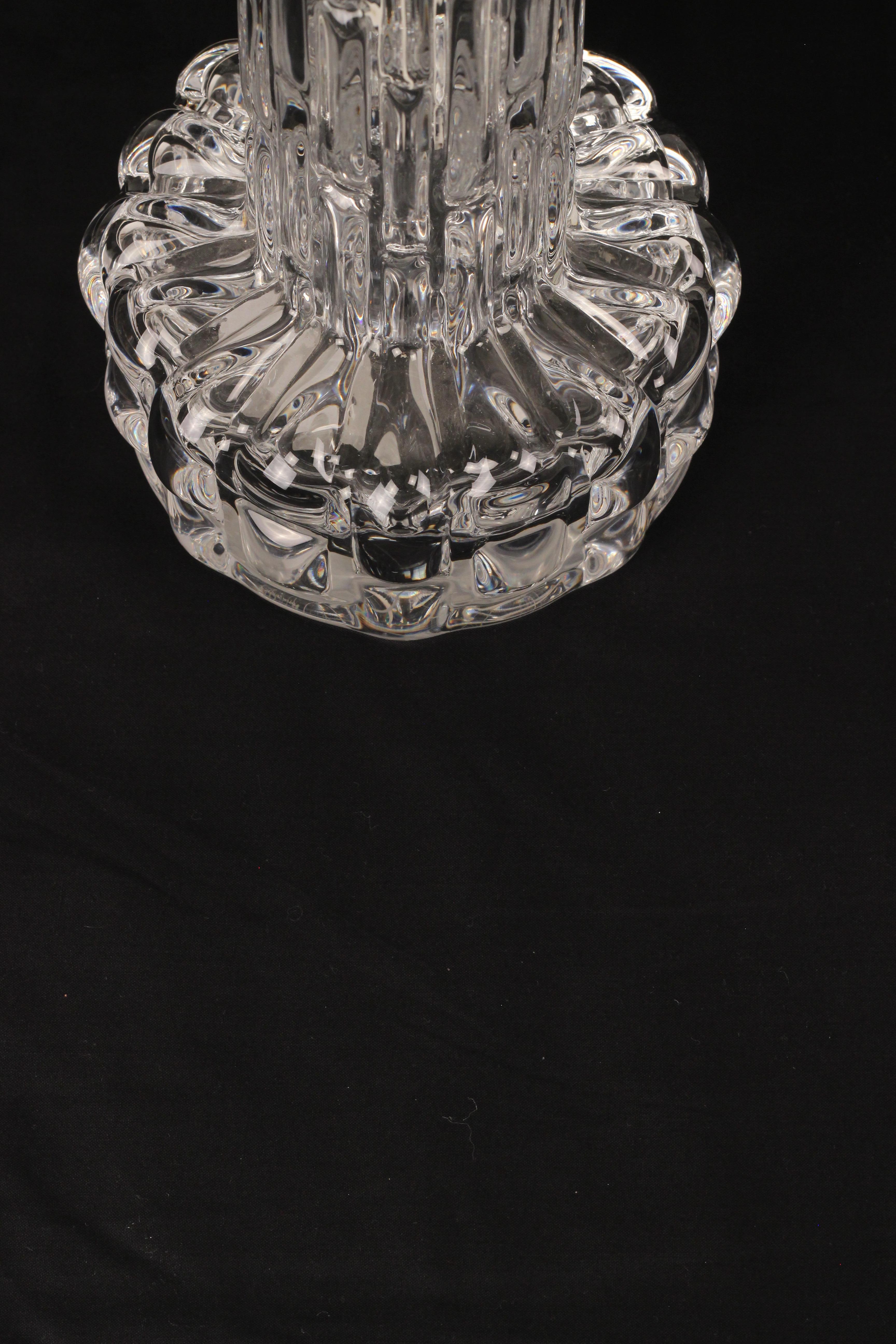 Orrefors Glass Table Light Model Rd by Carl Fagerlund Resembling Frozen Water For Sale 5