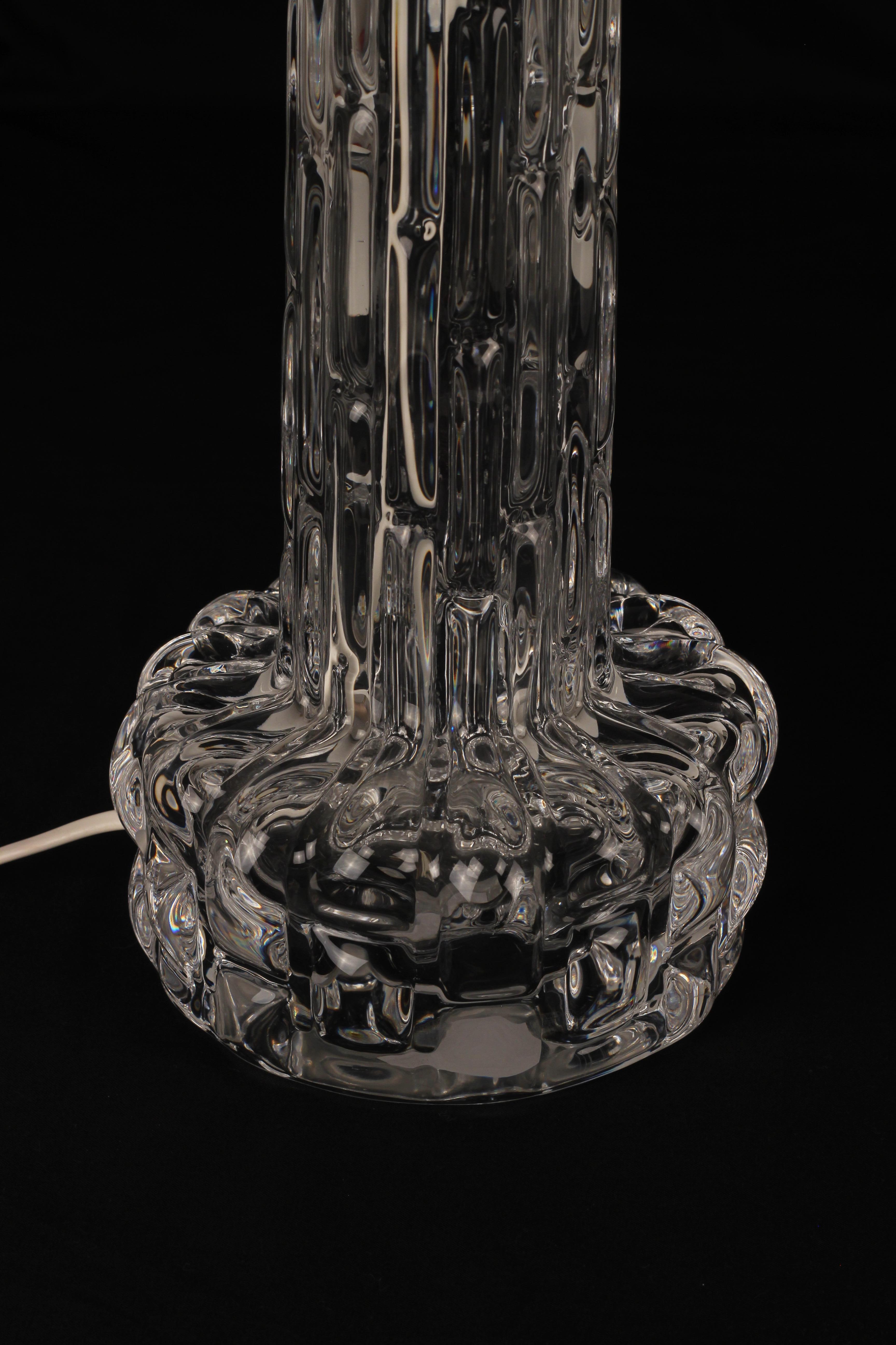 Orrefors Glass Table Light Model Rd by Carl Fagerlund Resembling Frozen Water For Sale 8
