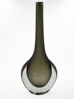 Orrefors Glasvase, entworfen von Nils Landberg, um 1950