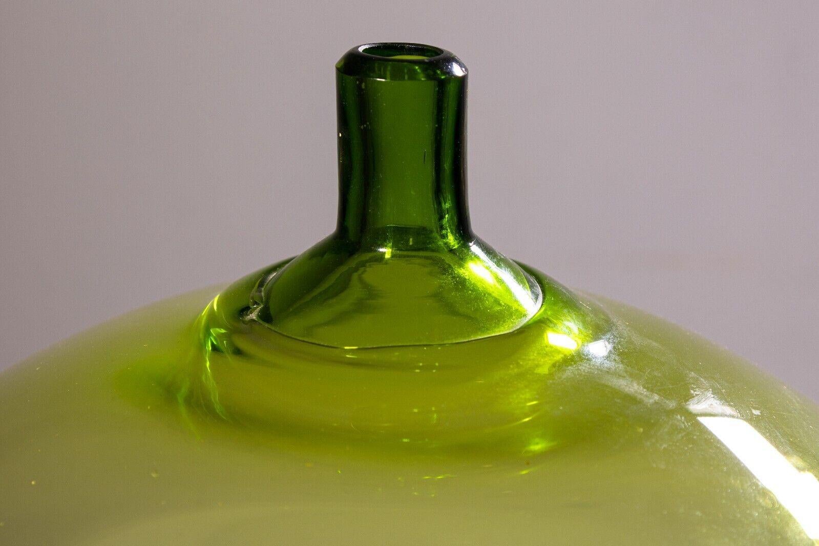 Mid-20th Century Orrefors Green Apple Vase by Ingeborg Lundin