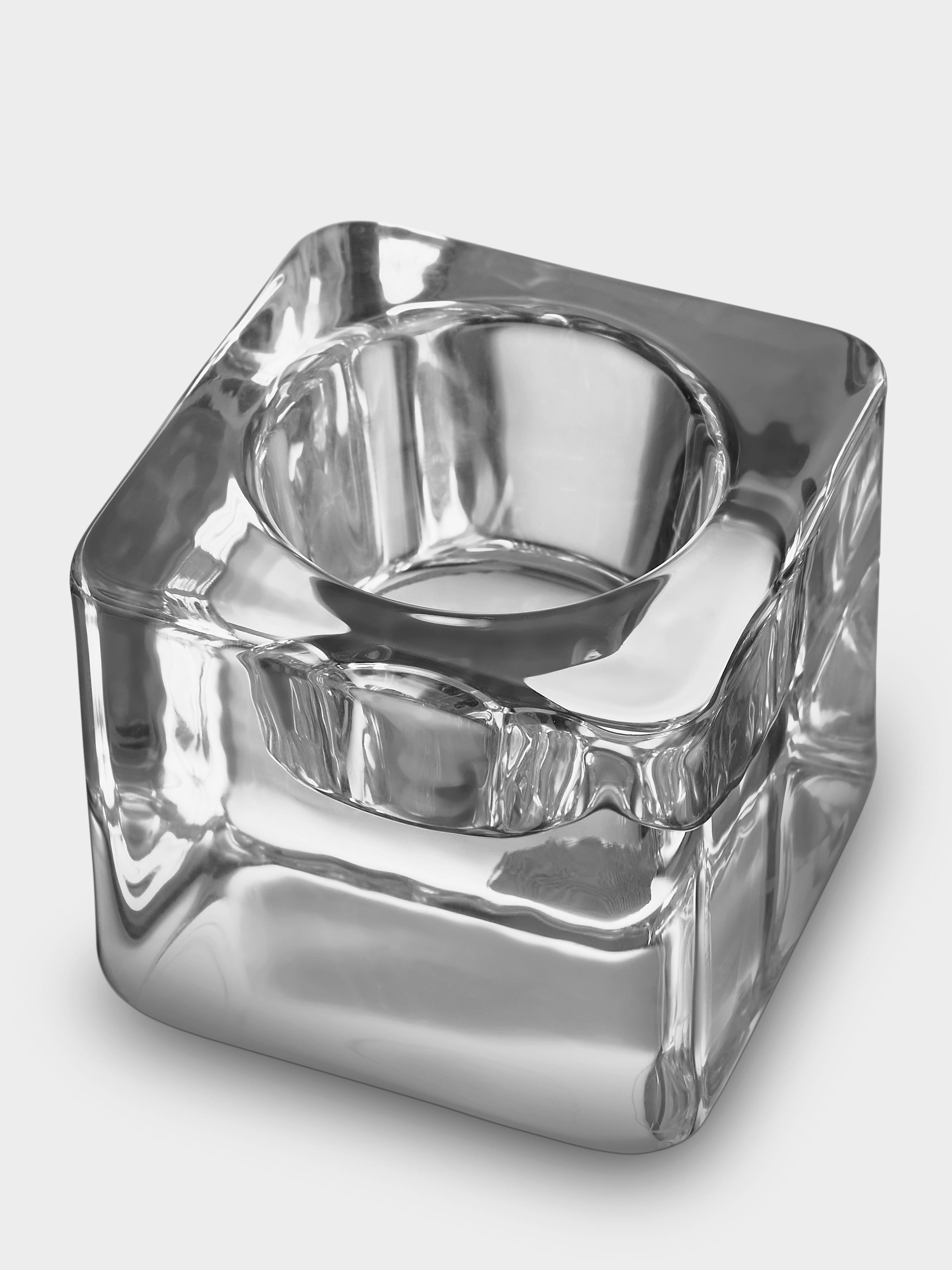 Allemand Orrefors - Cube à glace transparent Votive en vente