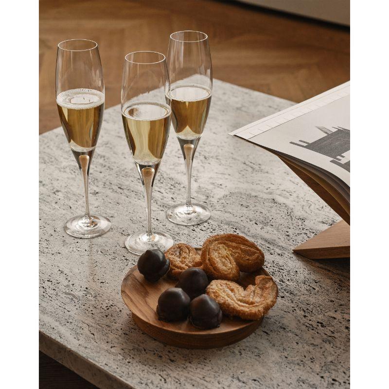 Swedish Orrefors Intermezzo Gold Champagne 2-Pack For Sale