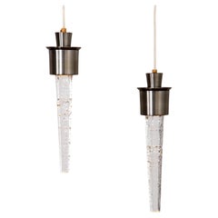 Orrefors "Istapper" Pendant Lamps – Iconic 1960s Scandinavian Ice Glass Design