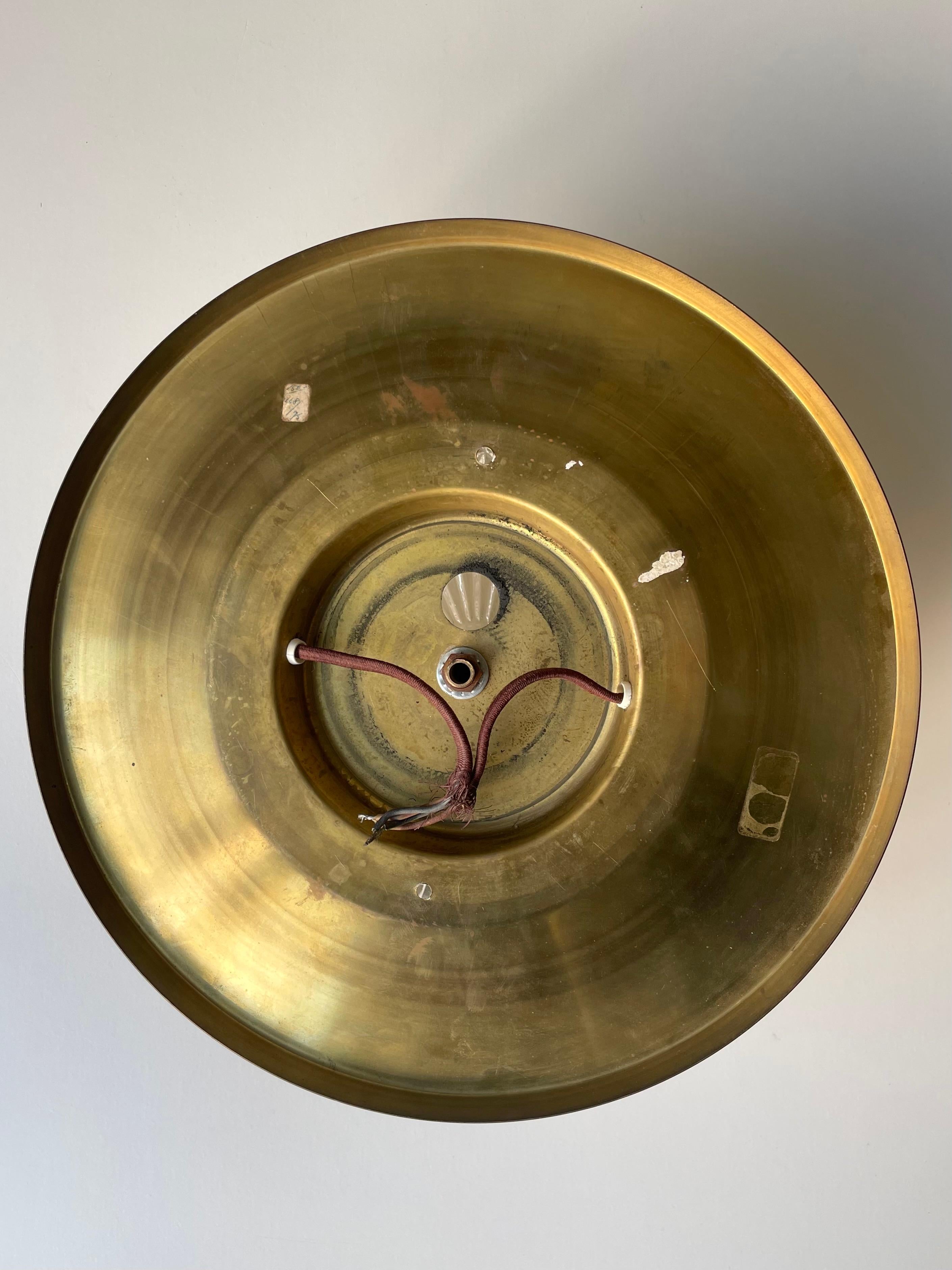 Orrefors, Lyfa 1960s Modern Textured Glass Brass Sconce For Sale 6