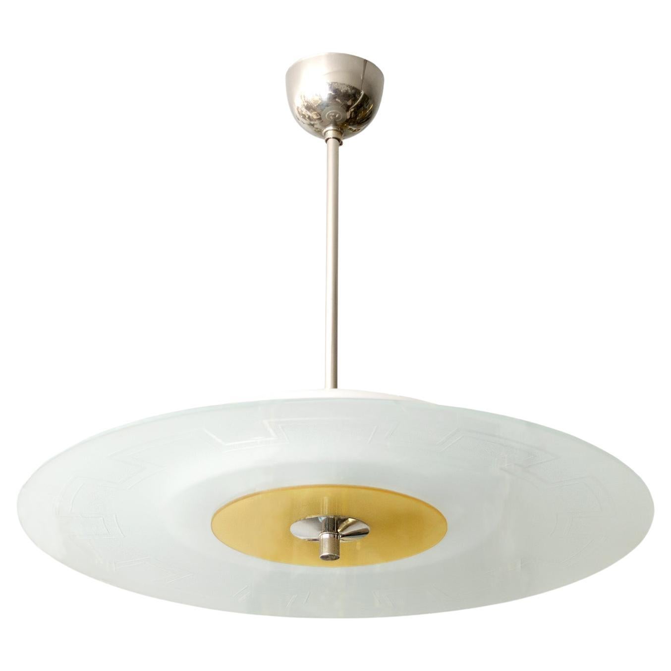 Lustre "Meander" d'Orrefors gravé à la main et à l'acide en nickel, Suède en vente