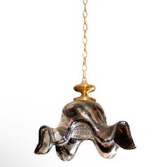 Orrefors Mid-Century Large Art Glass Pendant by Carl Fagerlund c. 1970