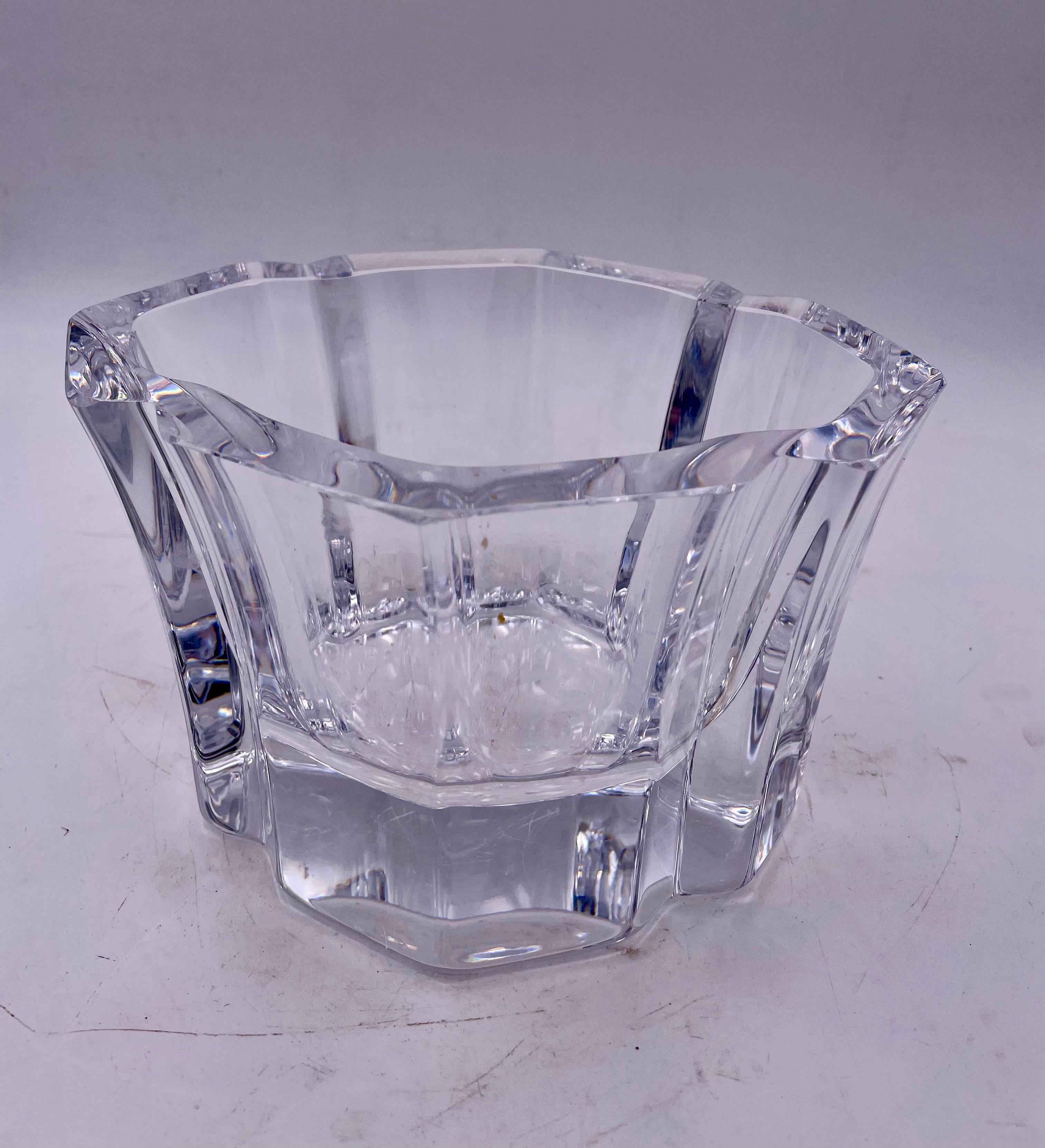 Hollywood Regency Orrefors Mid-Century Modern Vase in Thick Cut Crystal For Sale