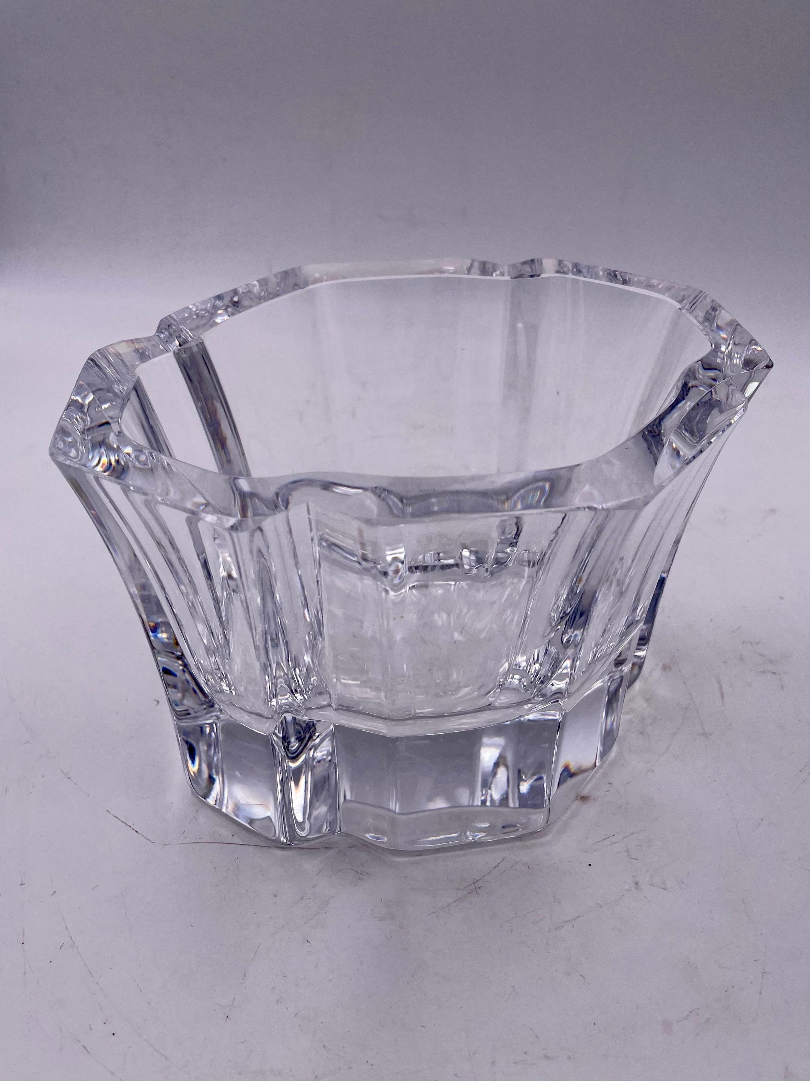 Swedish Orrefors Mid-Century Modern Vase in Thick Cut Crystal For Sale