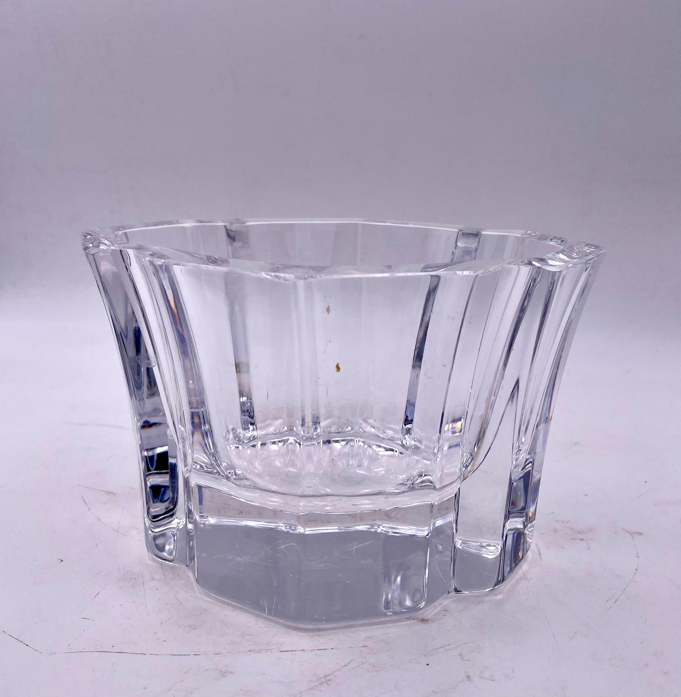 Orrefors Mid-Century Modern Vase in Thick Cut Crystal For Sale 3