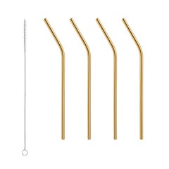 Orrefors Peak Straws And Clean Brush 4-Pack