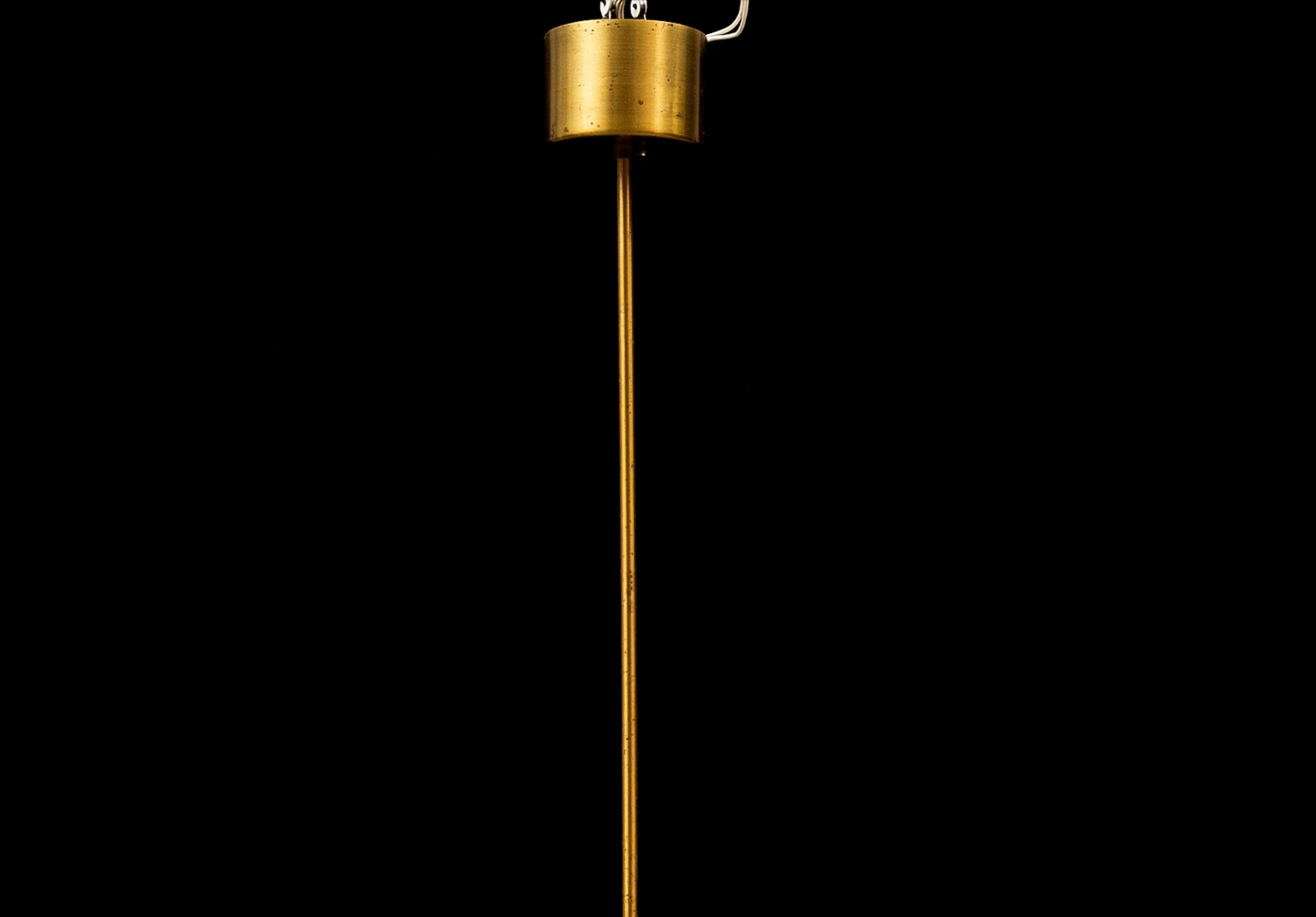 Orrefors Pendant Light Glass and Brass, Sweden, 1960 In Good Condition For Sale In Paris, FR