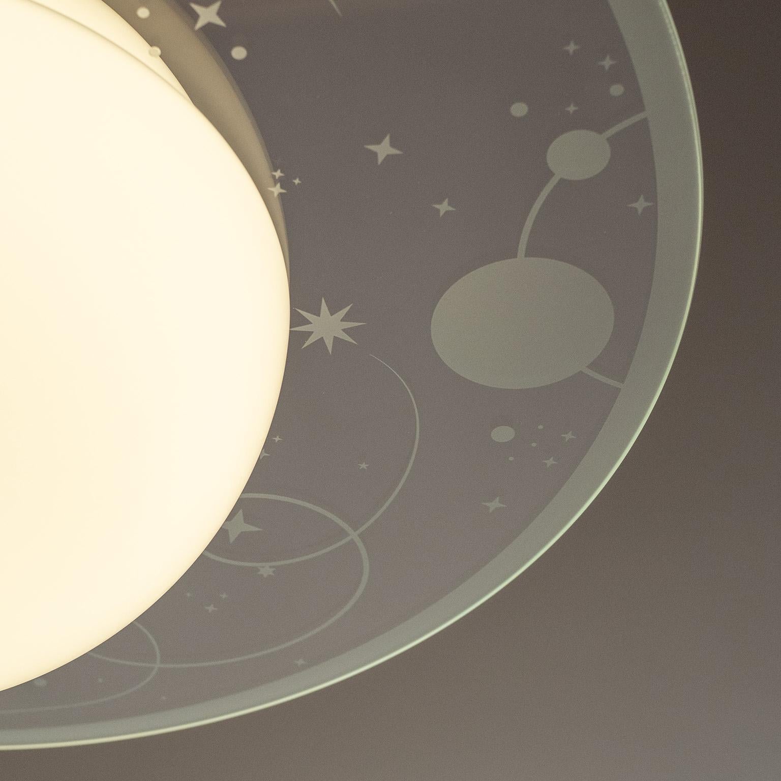 Colgante Orrefors con decoración de cielo estrellado, años 40 Art Decó en venta