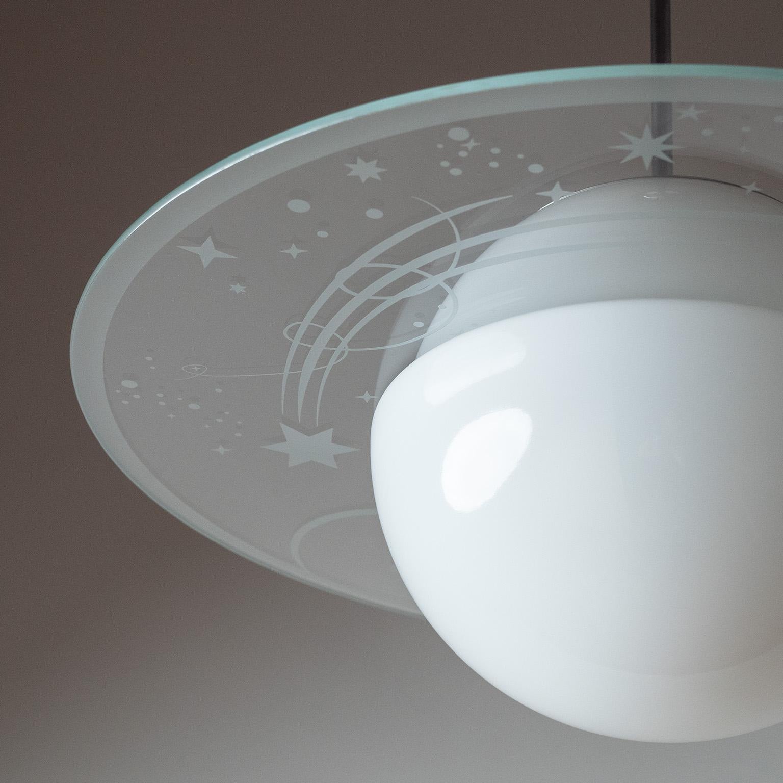 Colgante Orrefors con decoración de cielo estrellado, años 40 Sueco en venta