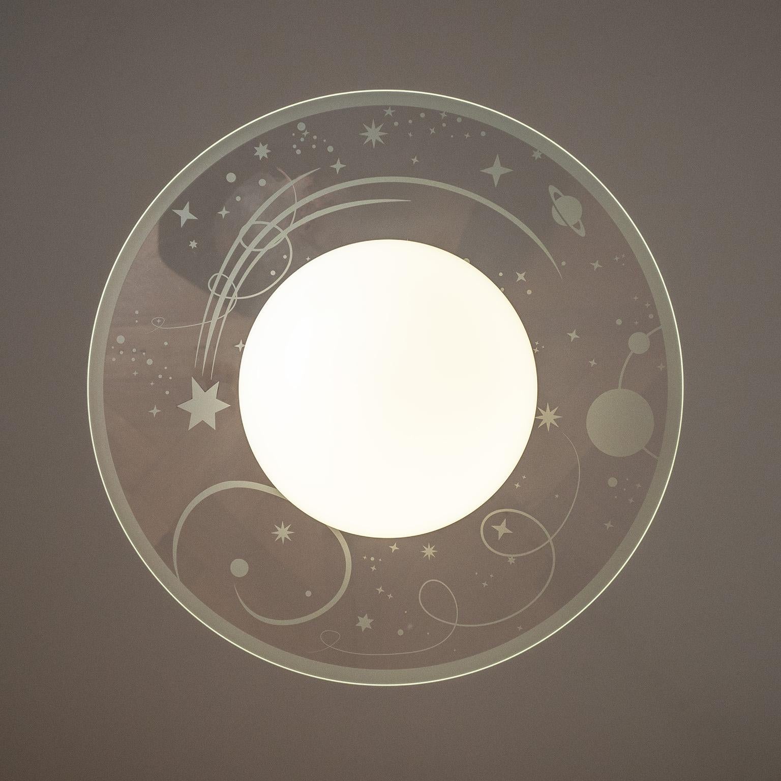 Colgante Orrefors con decoración de cielo estrellado, años 40 mediados del siglo XX en venta