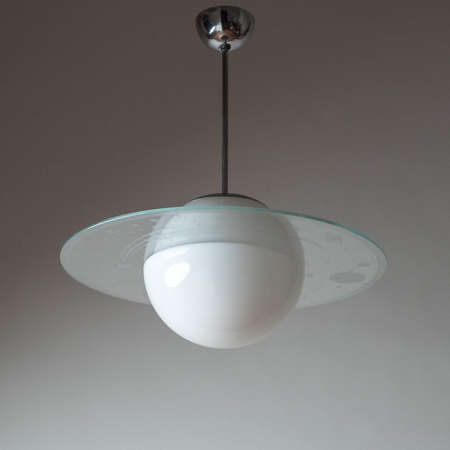 Colgante Orrefors con decoración de cielo estrellado, años 40 en venta 1