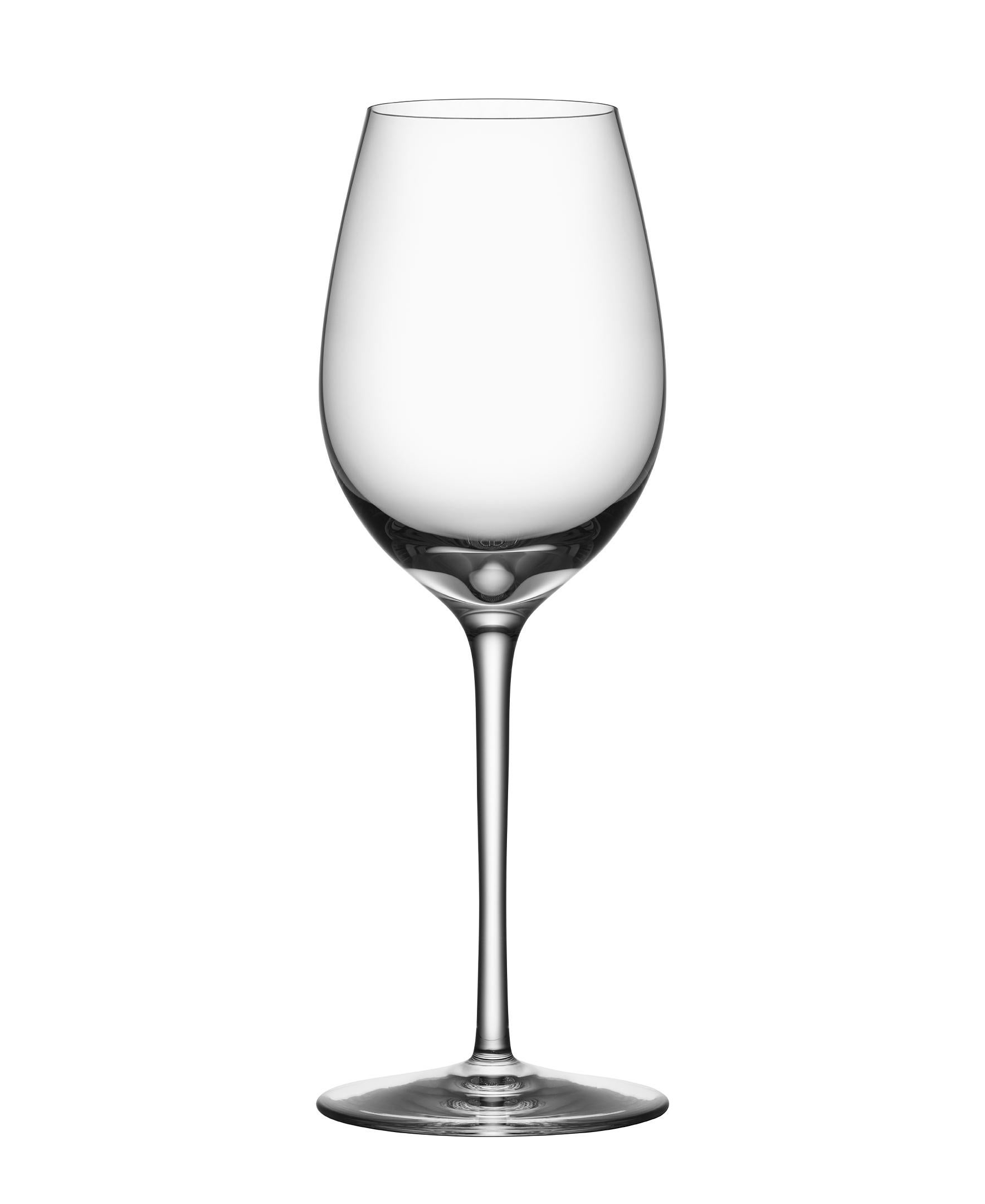 Premier Chardonnay from Orrefors, which holds 10 oz, is designed to emphasize the flavors and aromas of varietal wines, specifically Chardonnay. The wine glass is mouth-blown with a handmade stem and is an elegant complement to any table setting.

