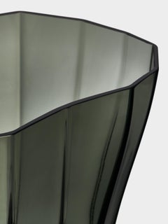 Orrefors Schilfvase Moss Grün Niedrig